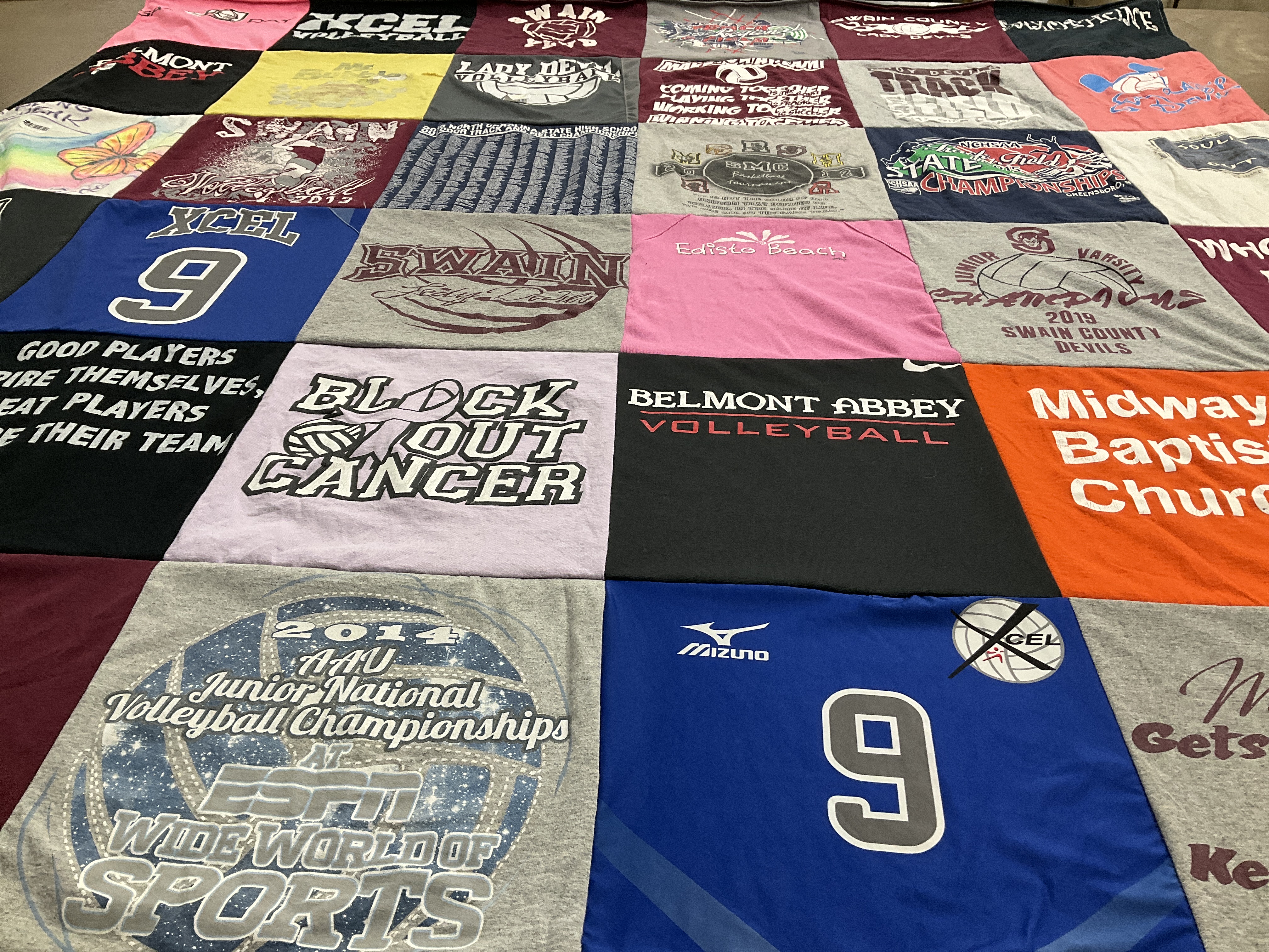 T-shirt quilt featuring swain county devils by Susan from NC