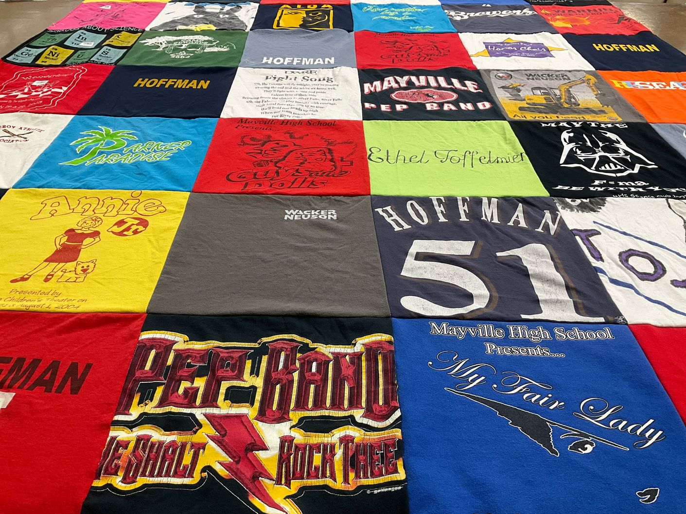 T-shirt quilt from mayville high school by Lisa from WI