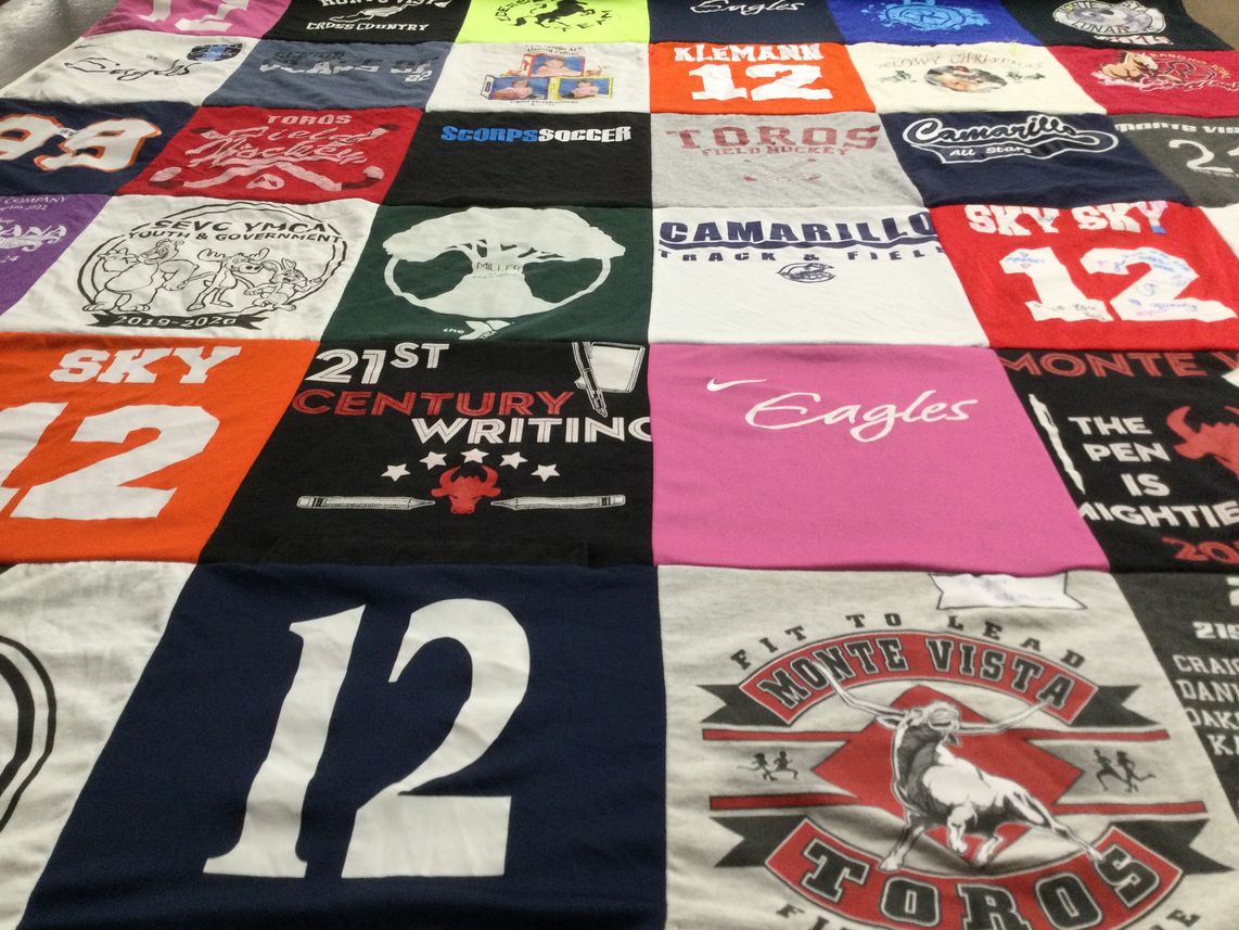 T-shirt quilt featuring toros, eagles by Shannon from CA
