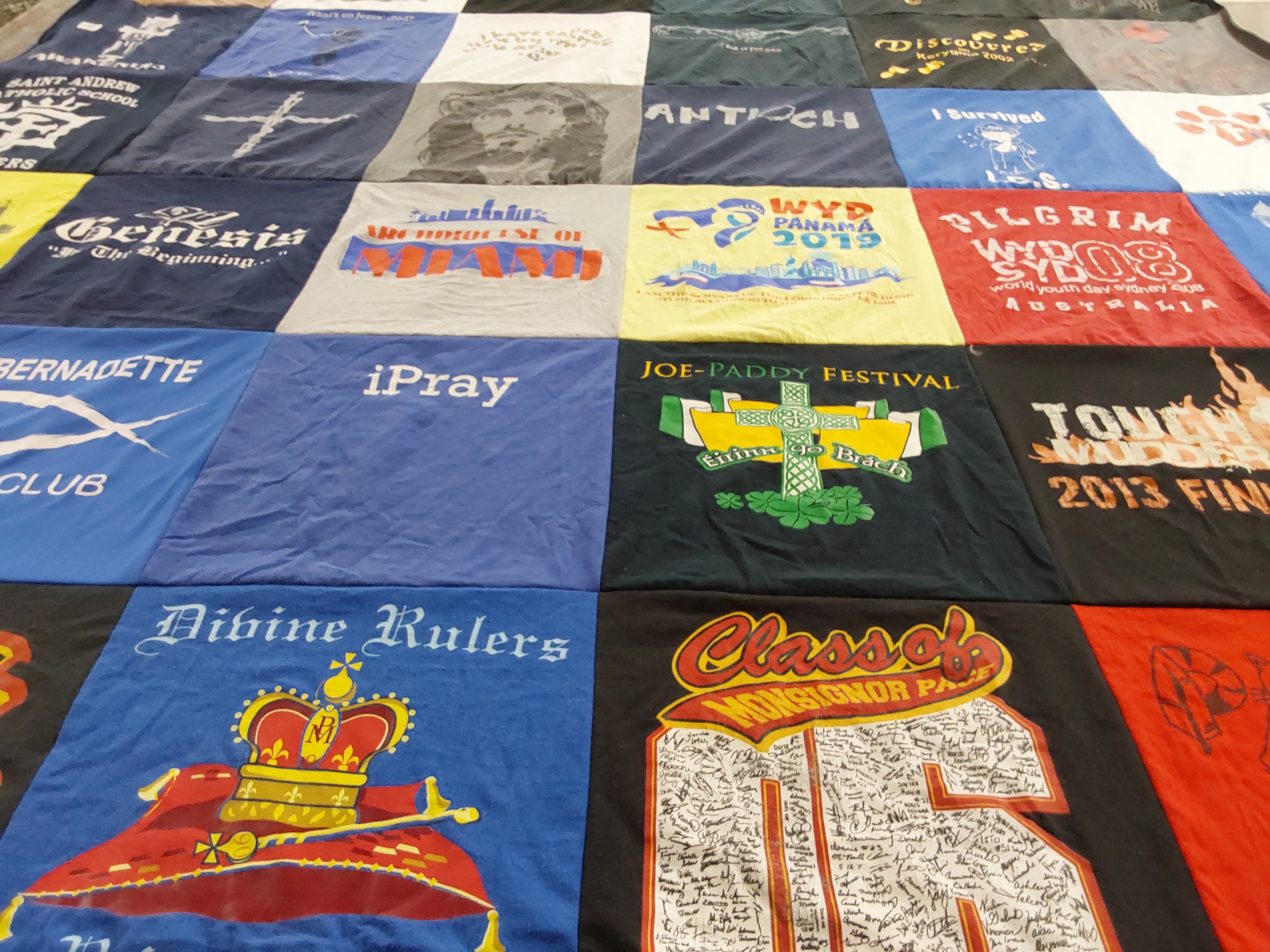 T-shirt quilt from monsignor pace high school by Bryan from FL
