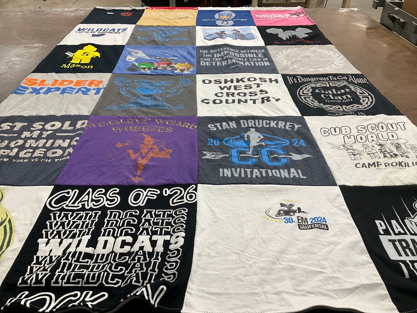 T-shirt quilt featuring wildcats by Melissa from WI