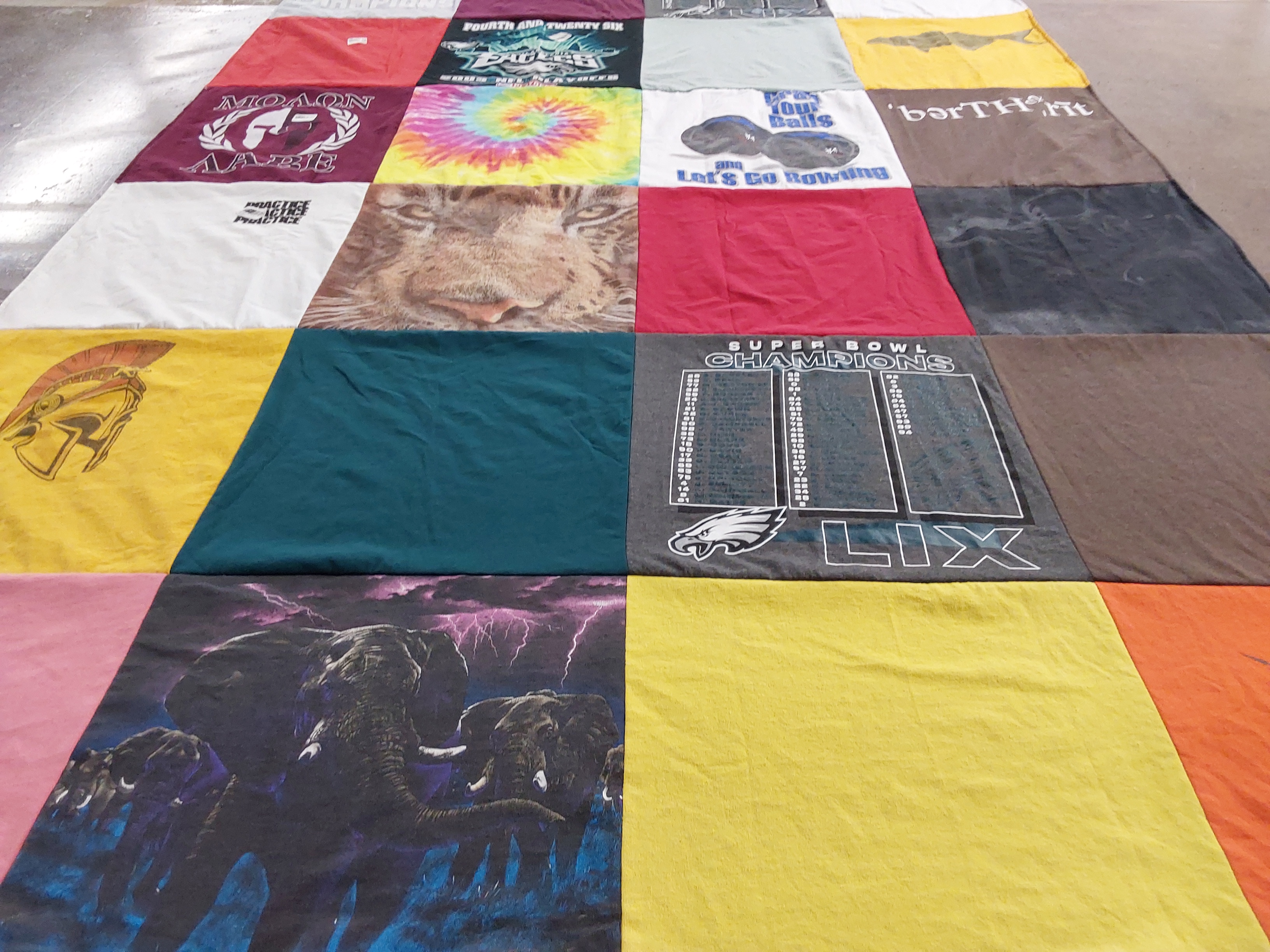 T-shirt quilt featuring eagles by Jessica from MA