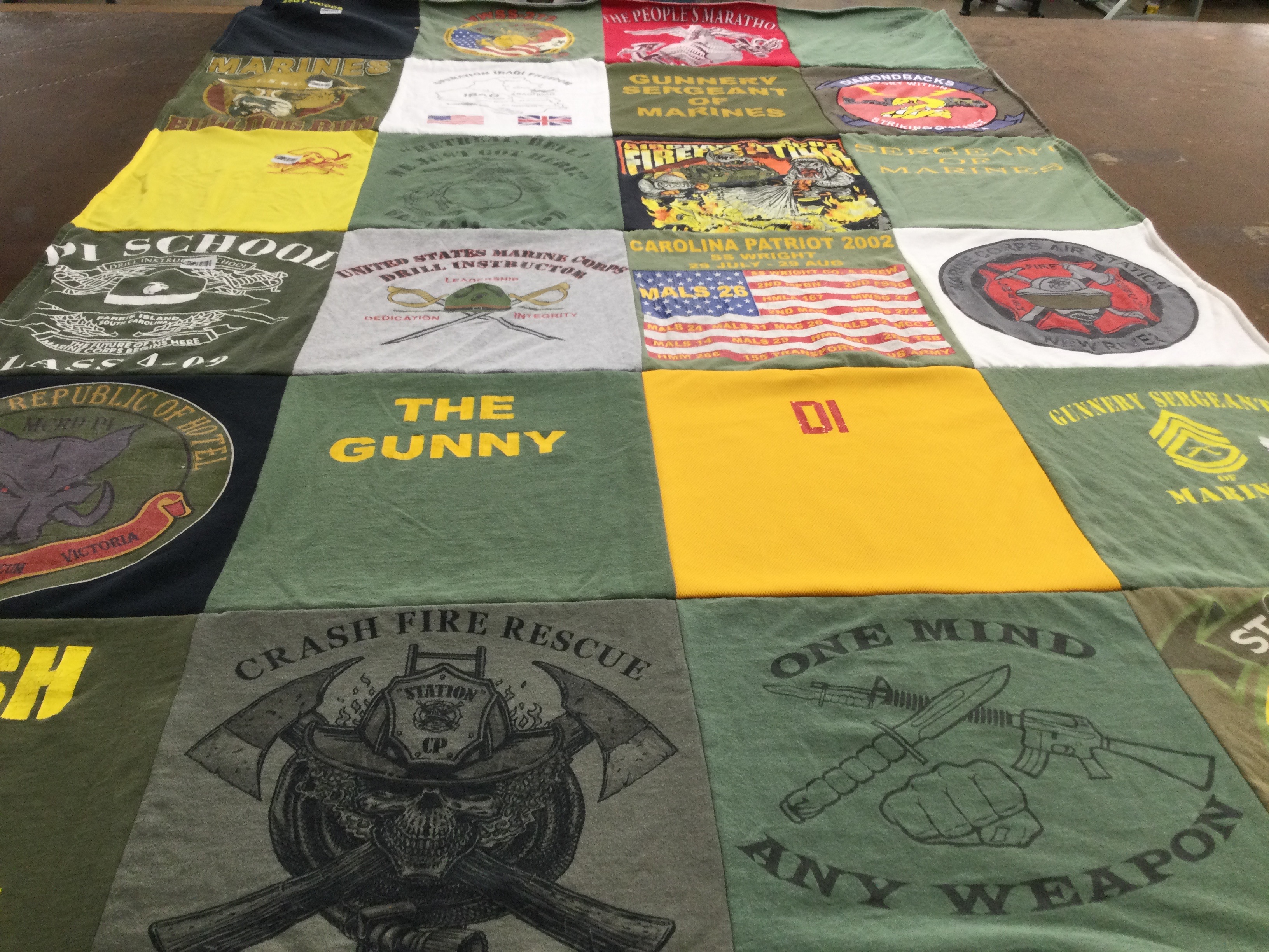 T-shirt quilt from pi school by Gerri from OH