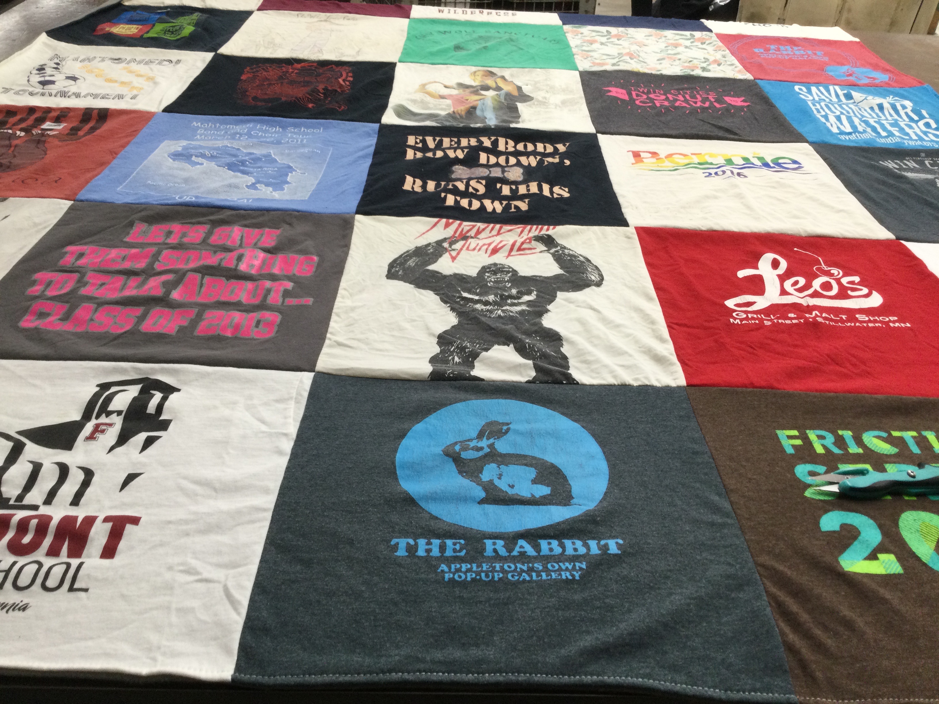 T-shirt quilt from mahtomedi high school by Kristin from MN