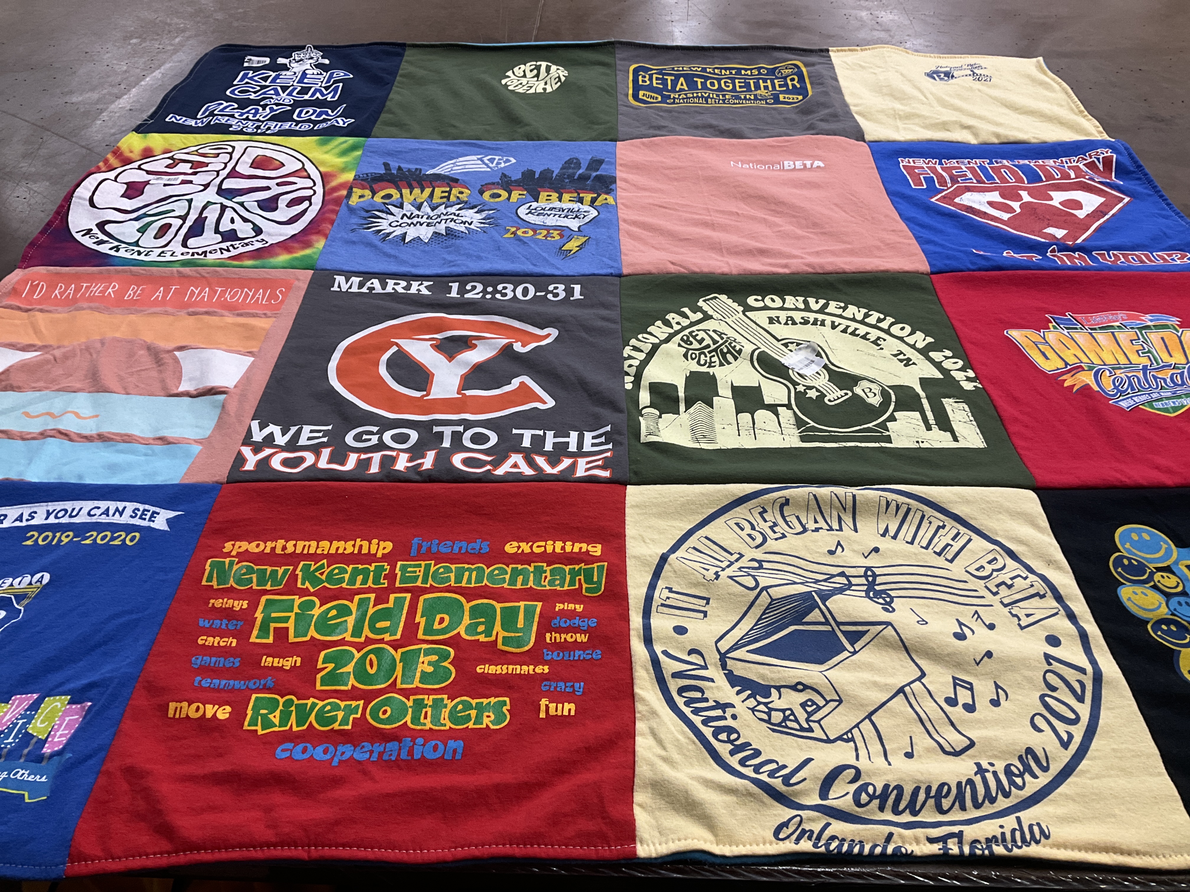 T-shirt quilt from new kent elementary school by Dean from VA