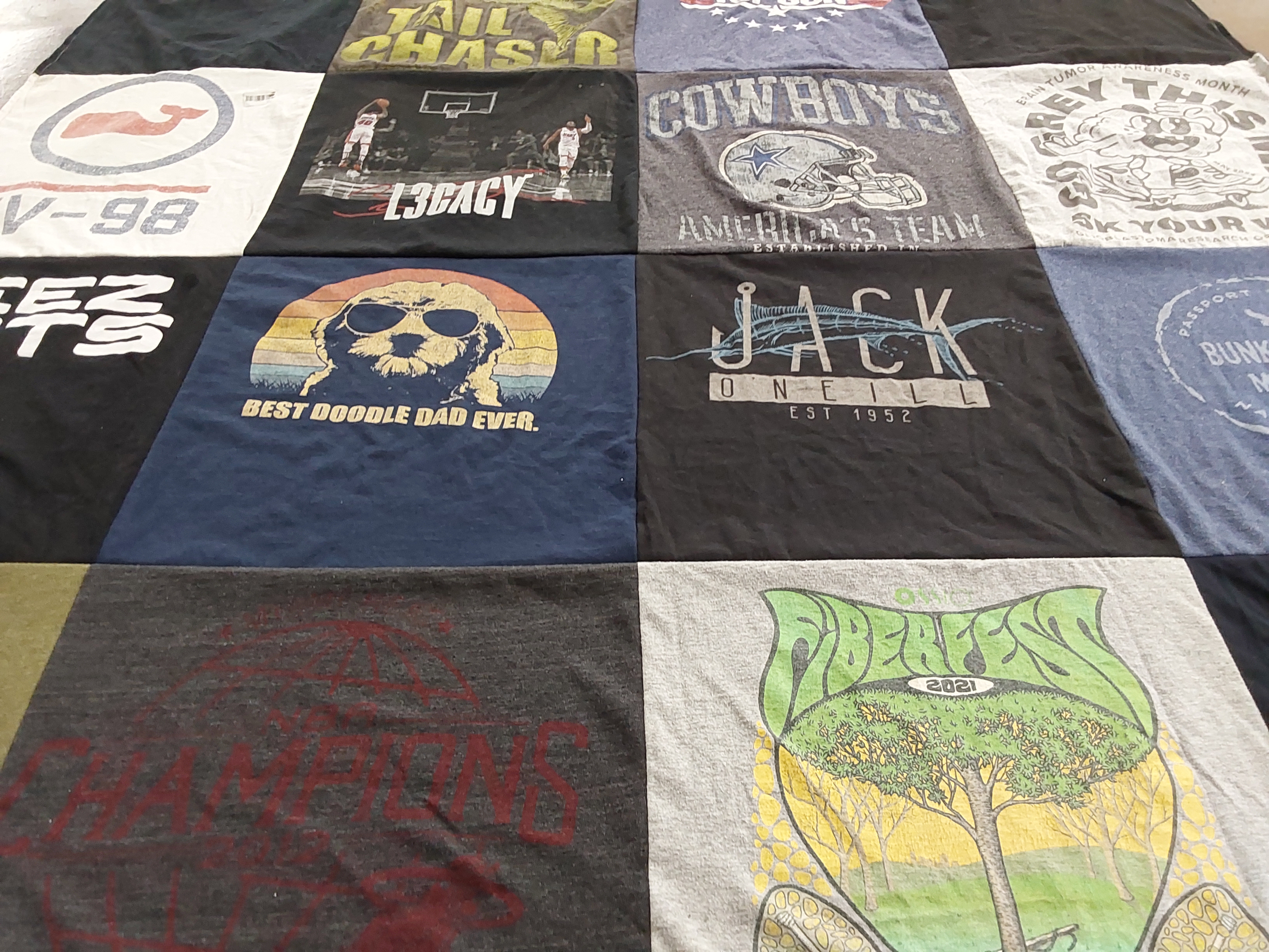 T-shirt quilt featuring dallas cowboys by Kim from GA