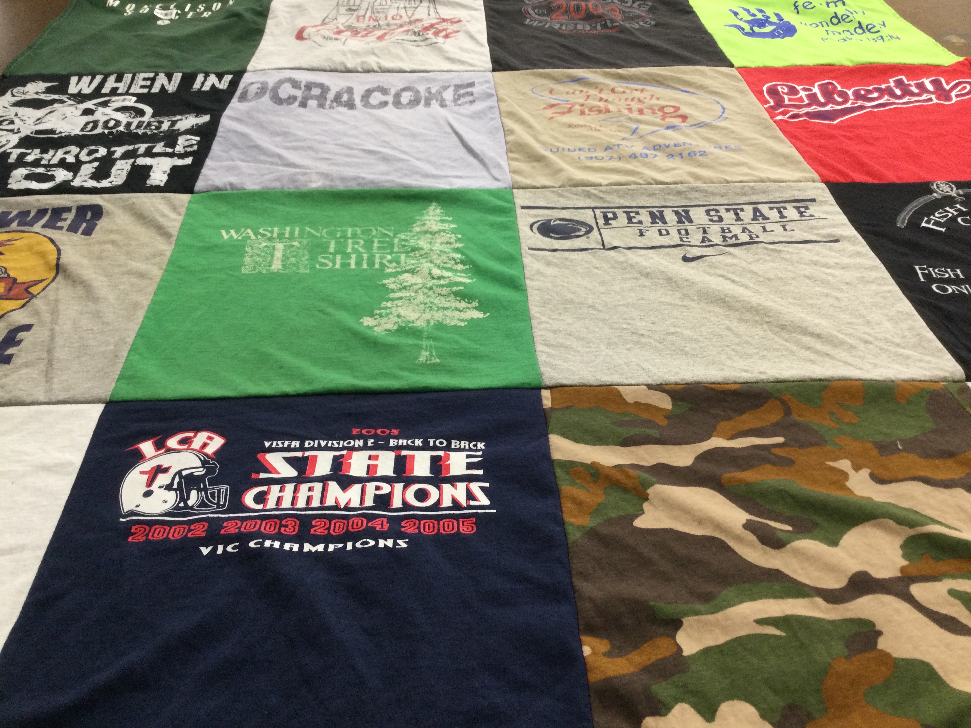 T-shirt quilt featuring lca by Susan from VA