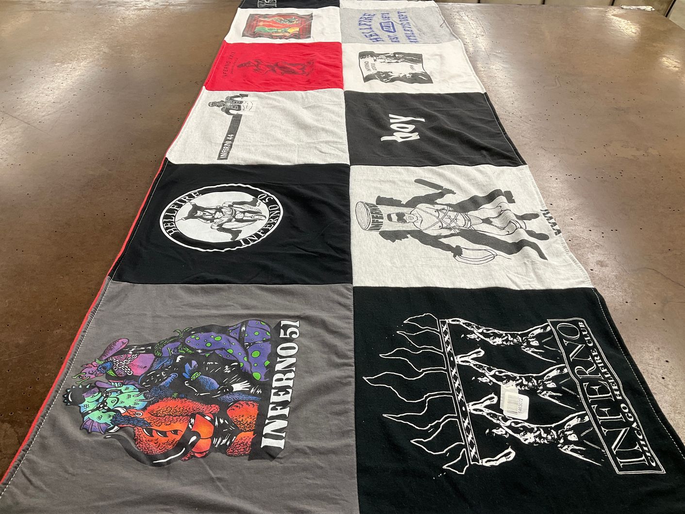 T-shirt quilt with art, design themes by WOLF from CA