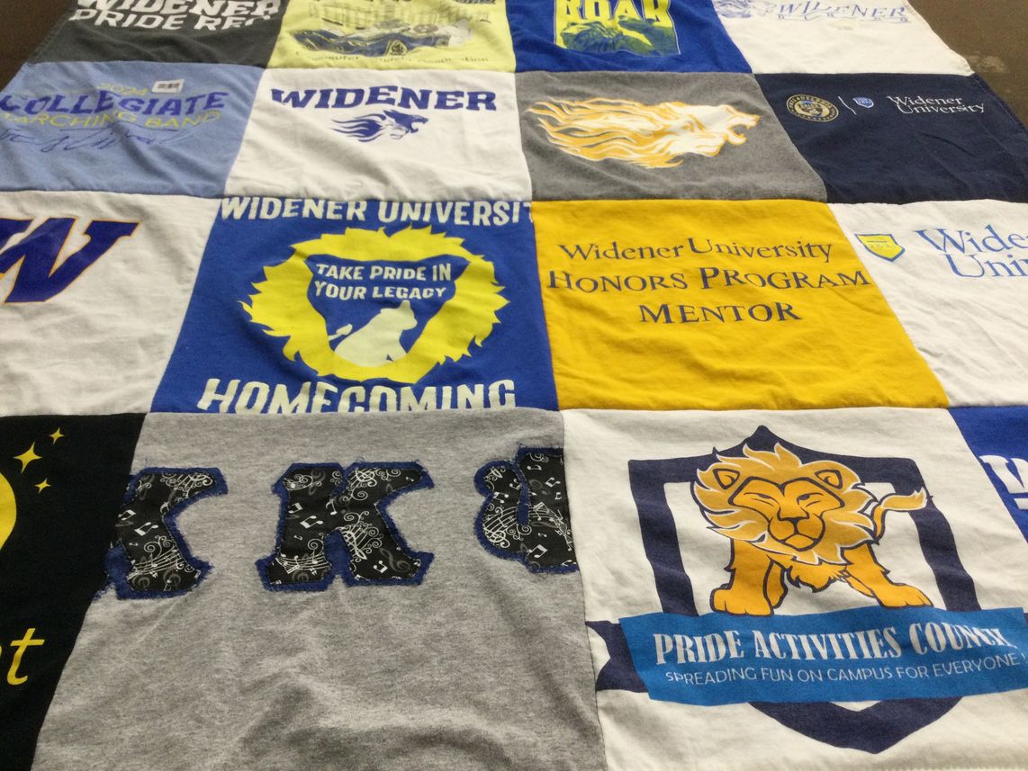 T-shirt quilt from widener university by Susan from NJ
