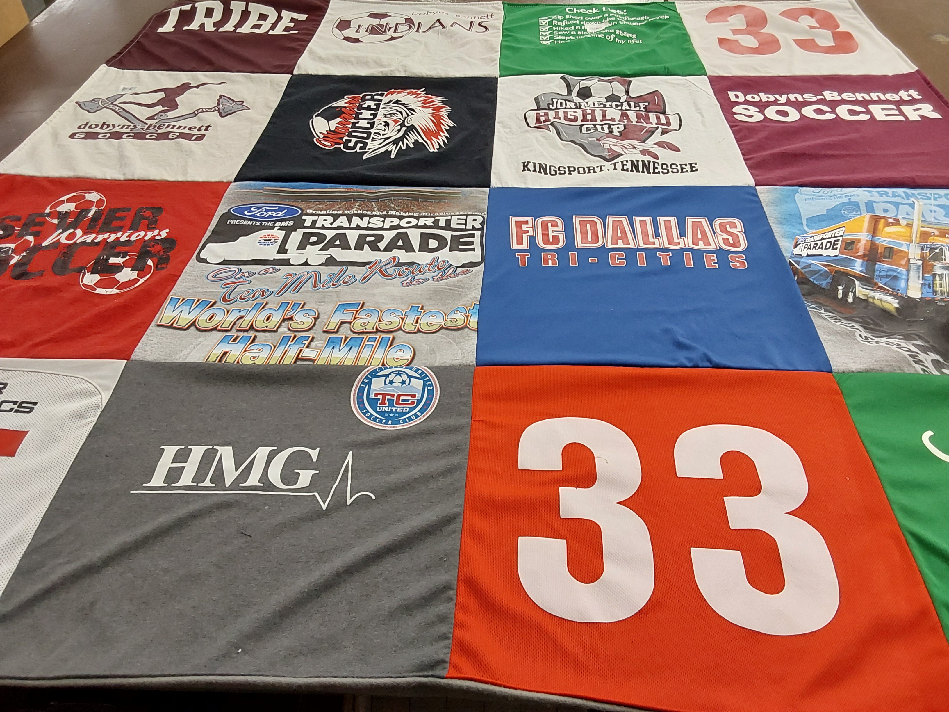 T-shirt quilt featuring fc dallas tri-cities by Vivian from TN