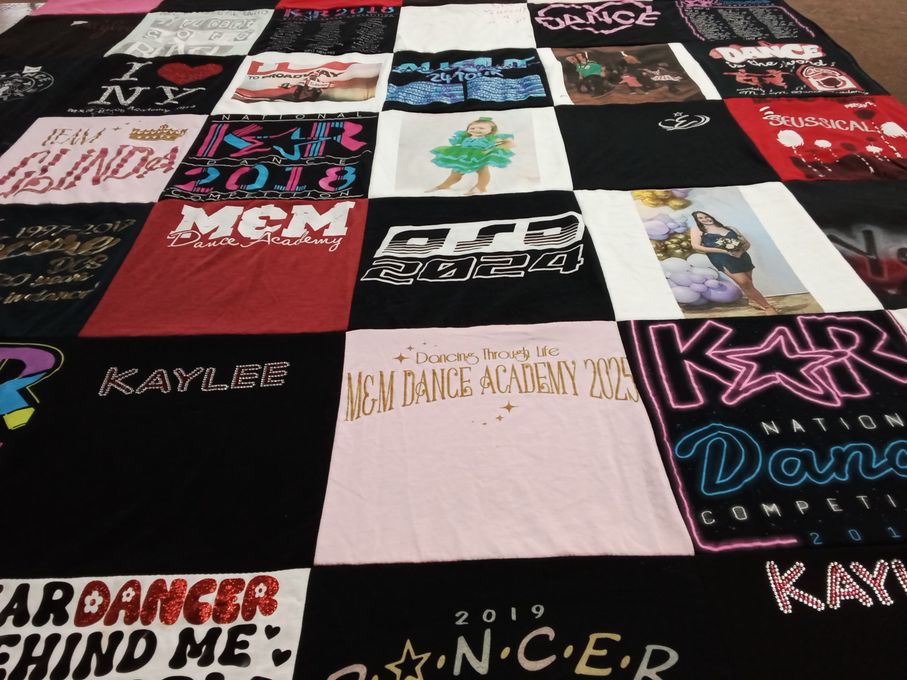 T-shirt quilt with dance themes by Tammy from PA