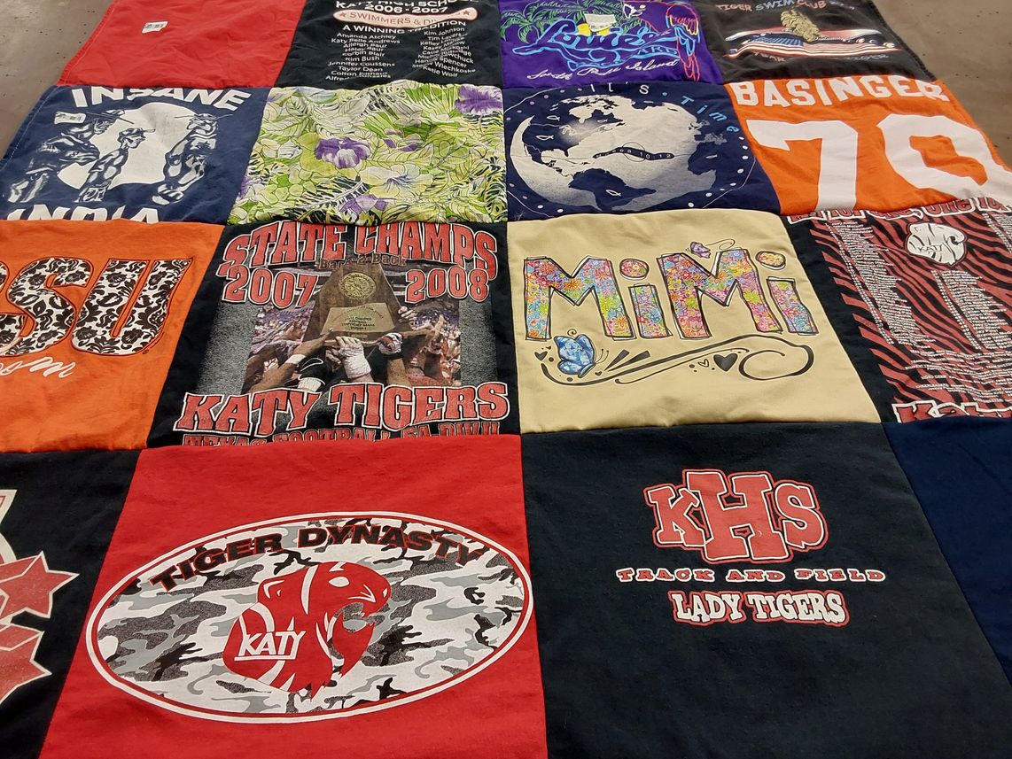 T-shirt quilt featuring katy tigers by Kimberly Gerner from GA