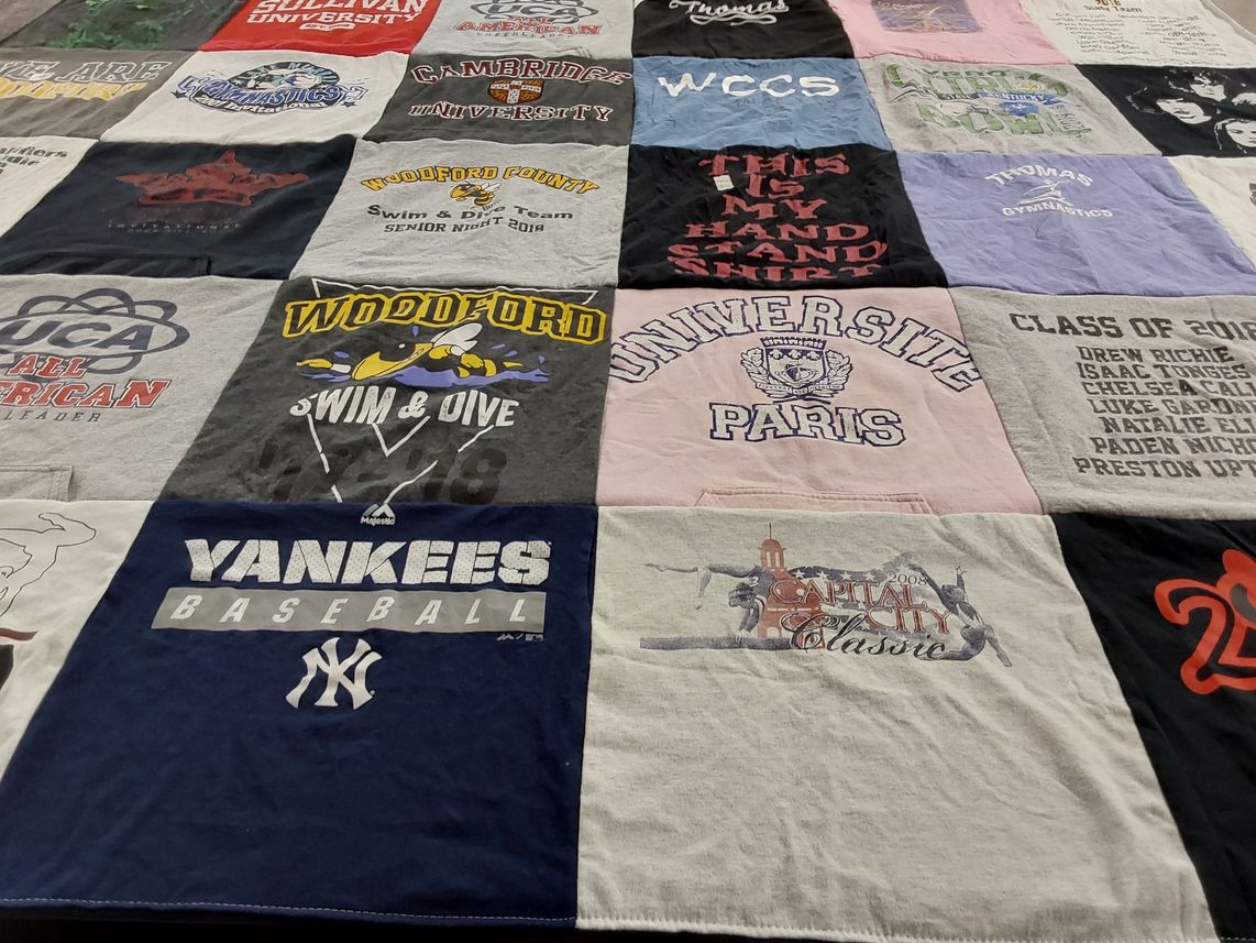 T-shirt quilt featuring yankees baseball by Karen from KY