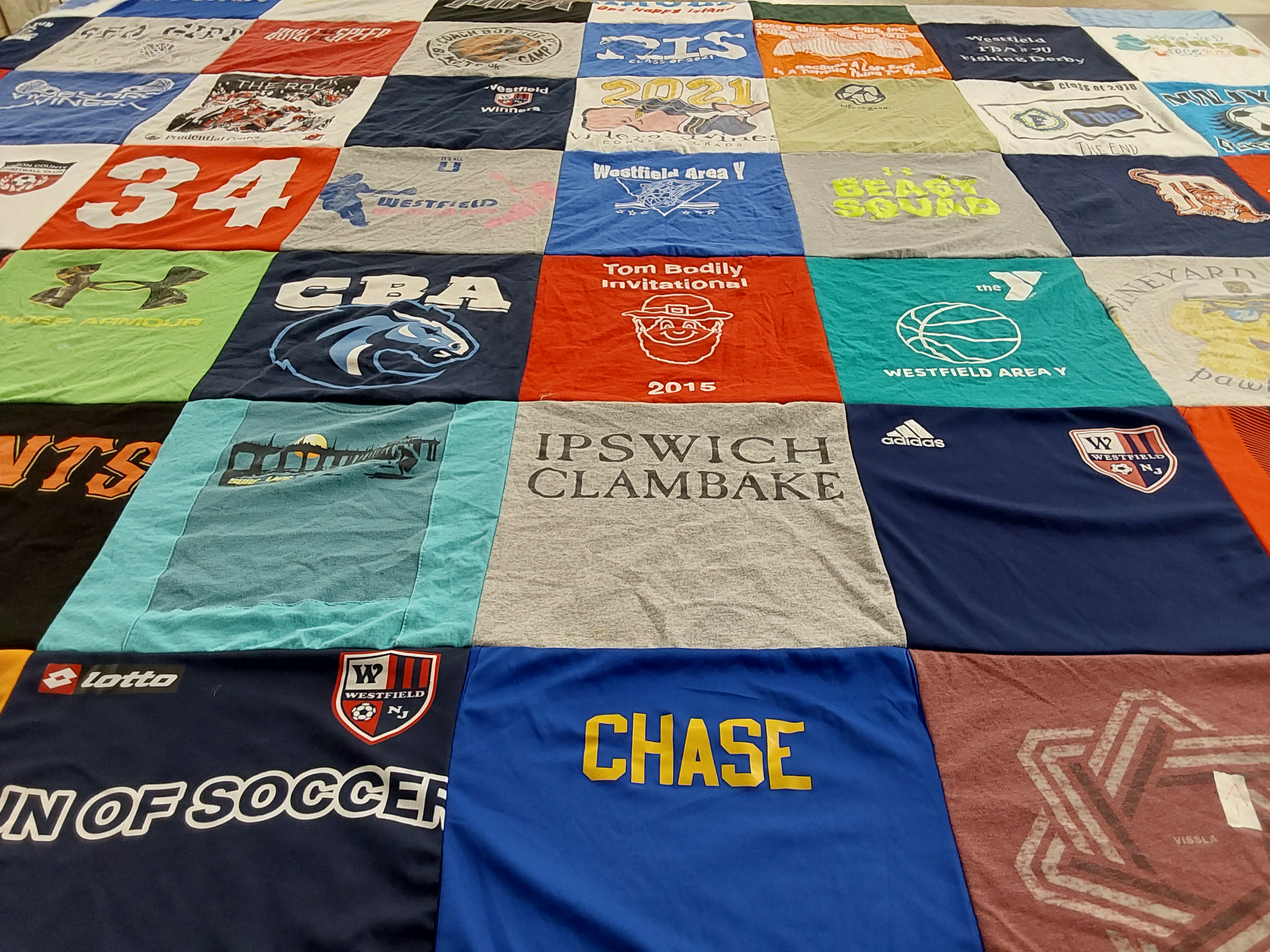 T-shirt quilt featuring westfield high school soccer team by Bonnie from NJ