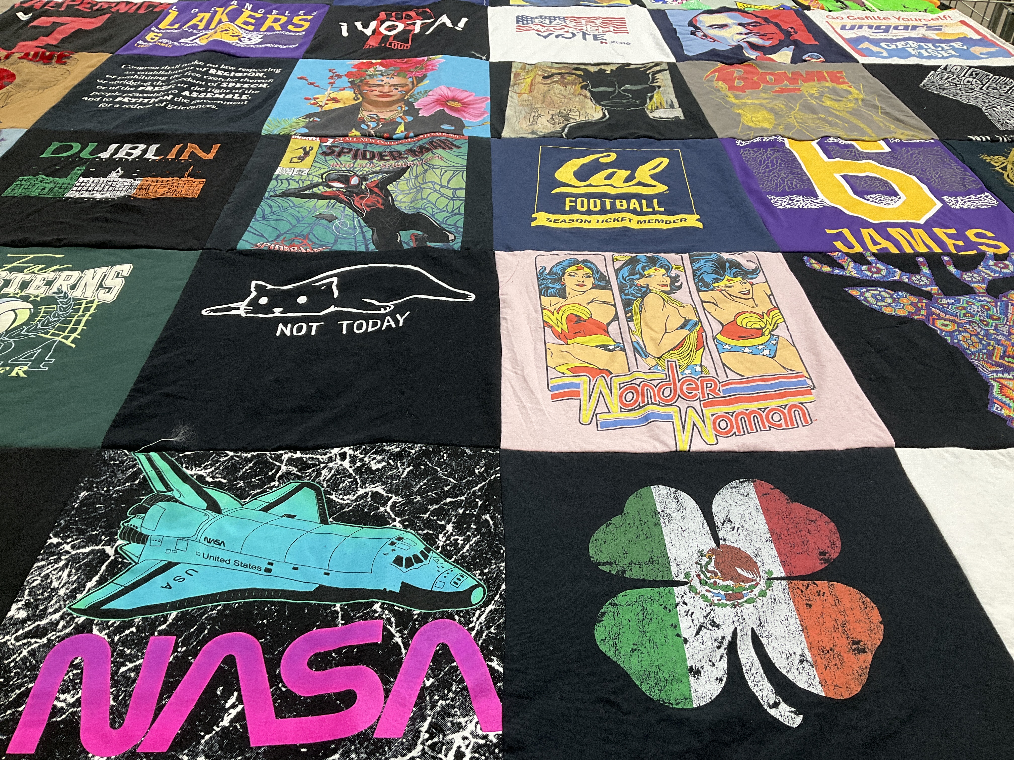 T-shirt quilt featuring los angeles lakers by Lauren from CA