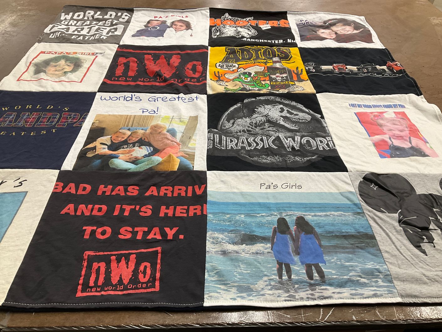 T-shirt quilt with family, nostalgia themes by Chad from NH