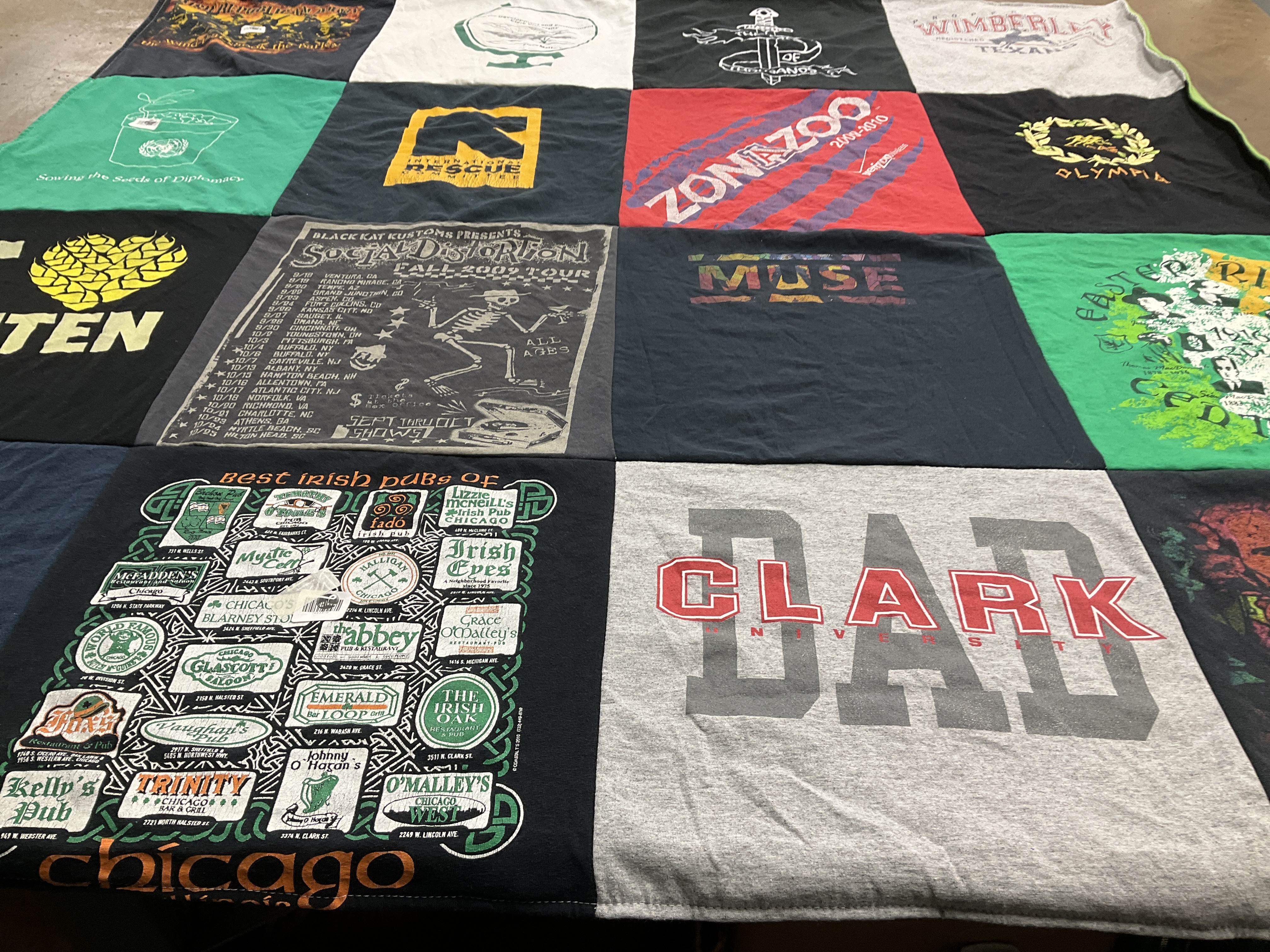 T-shirt quilt from clark university by Julianne from ID