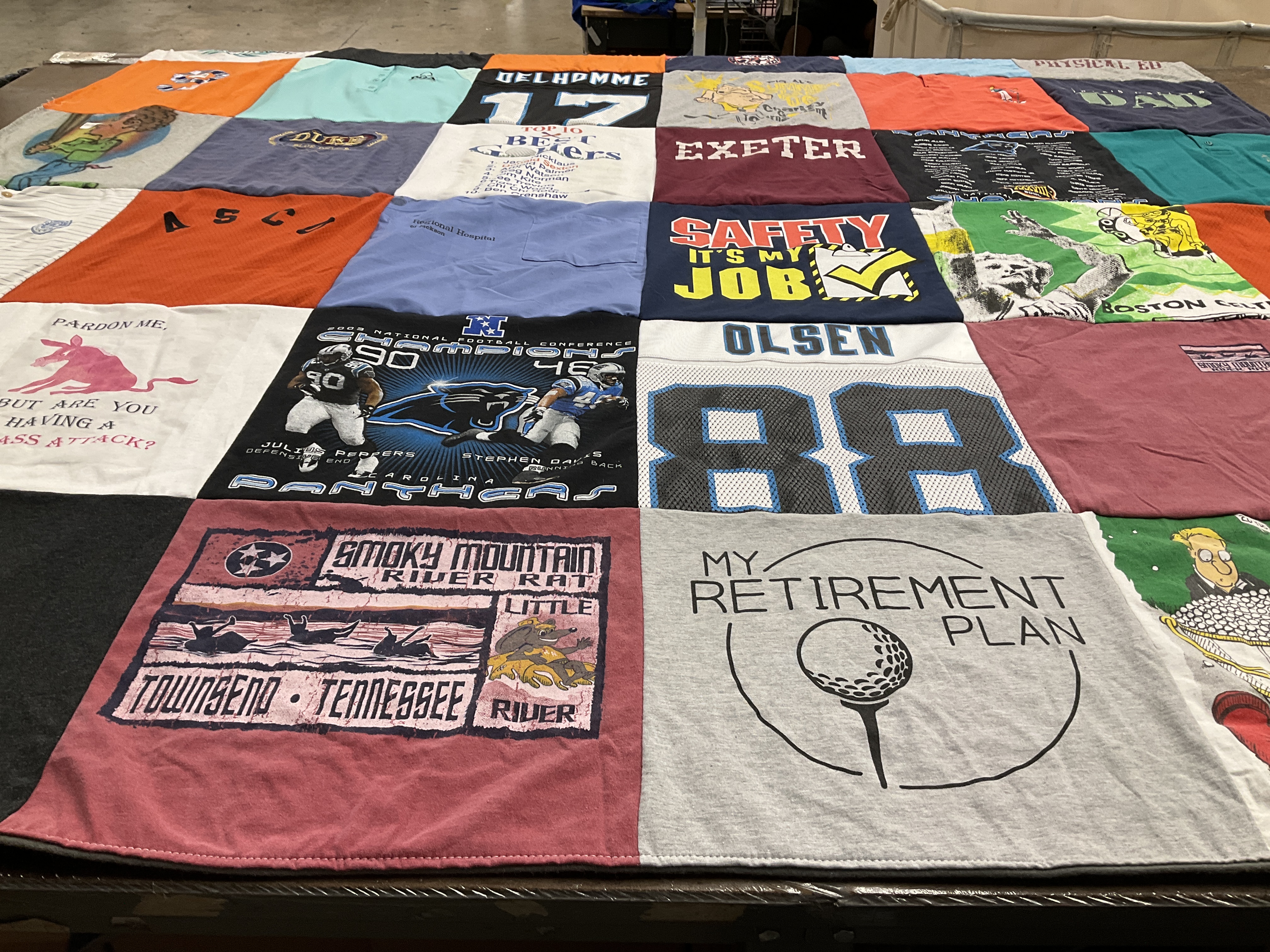 T-shirt quilt featuring carolina panthers by Shari from NC