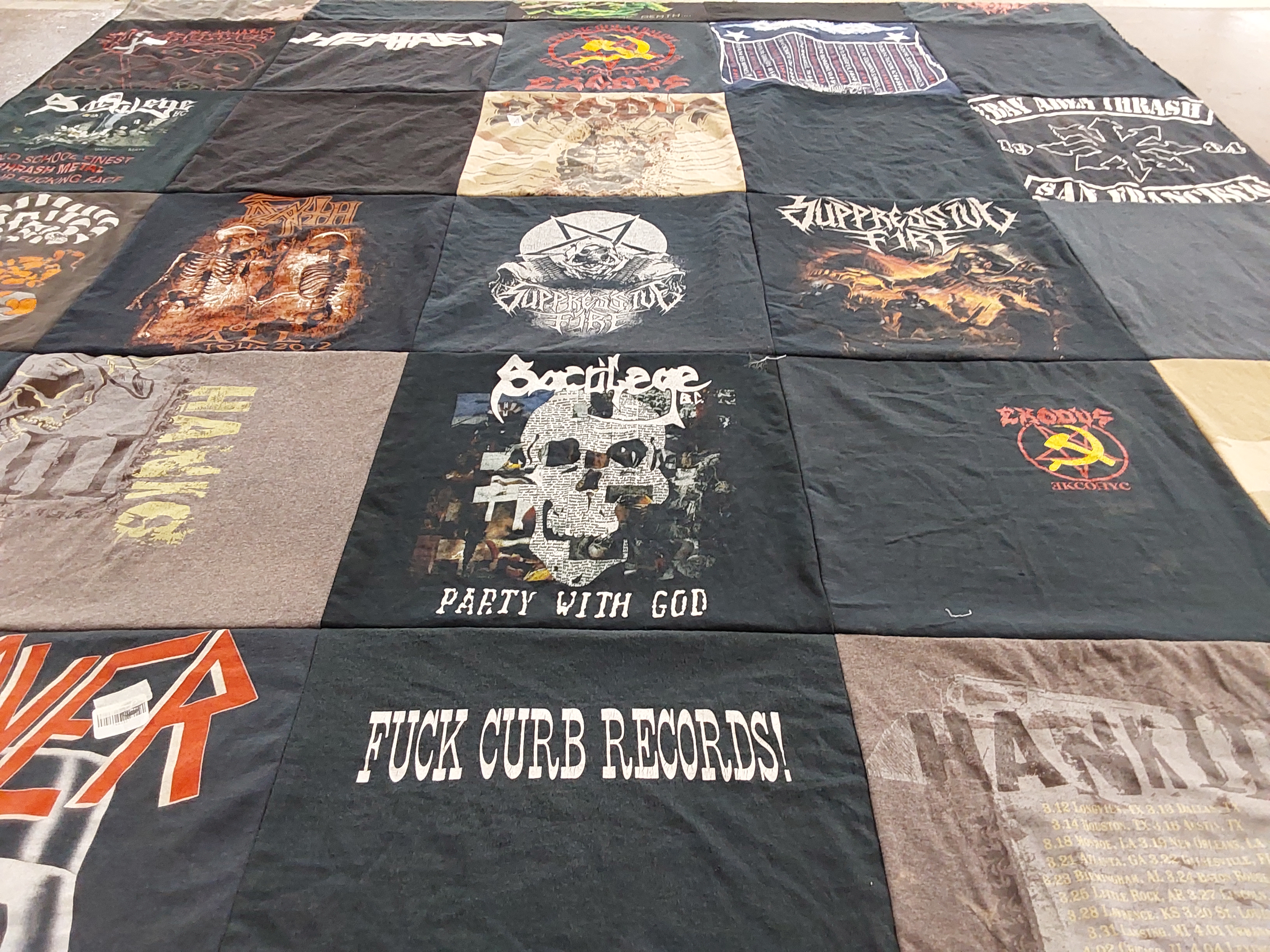 T-shirt quilt with music, bands themes by Rachael from NC