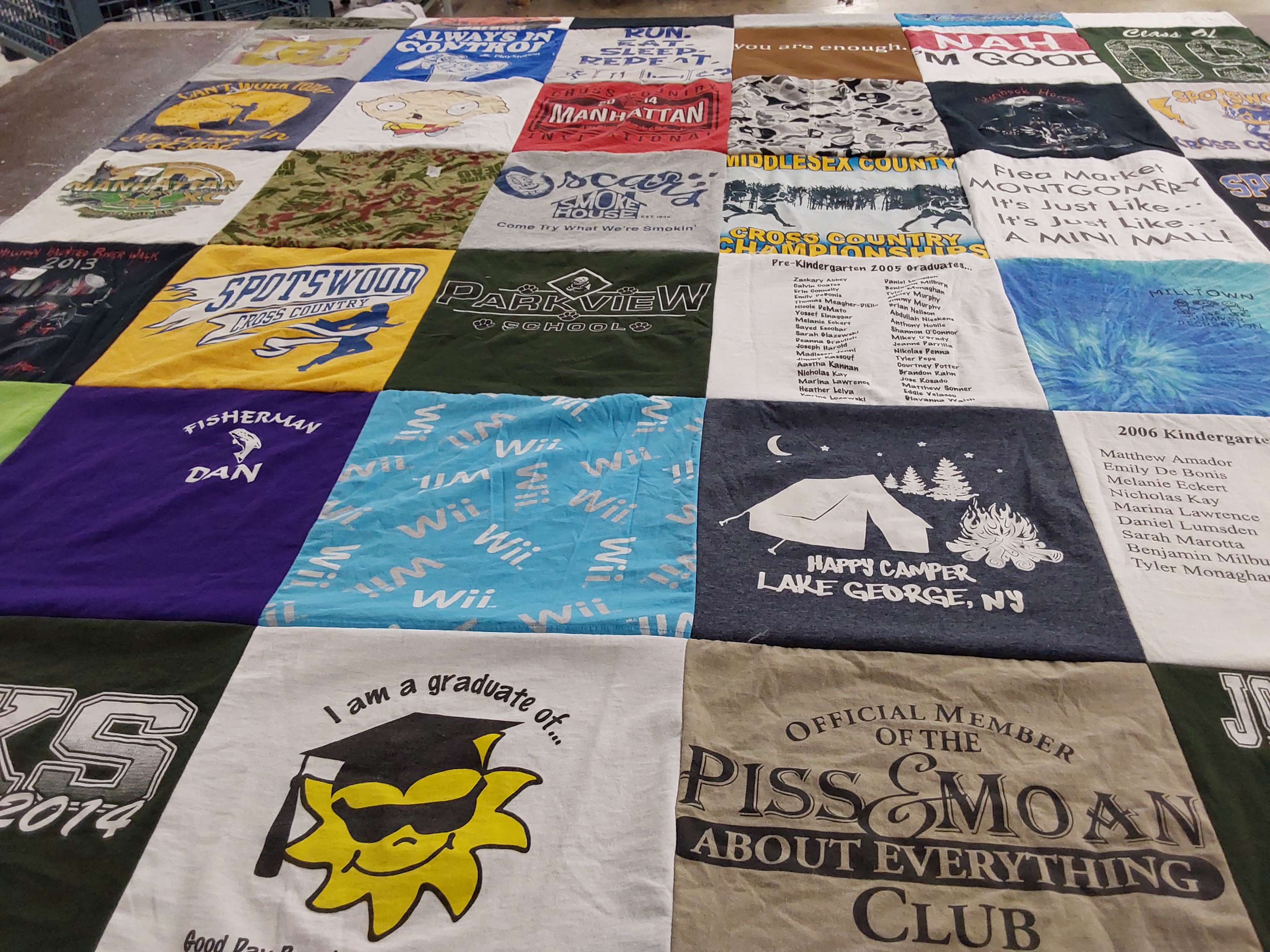 T-shirt quilt featuring spotswood cross country team by Michele from NJ