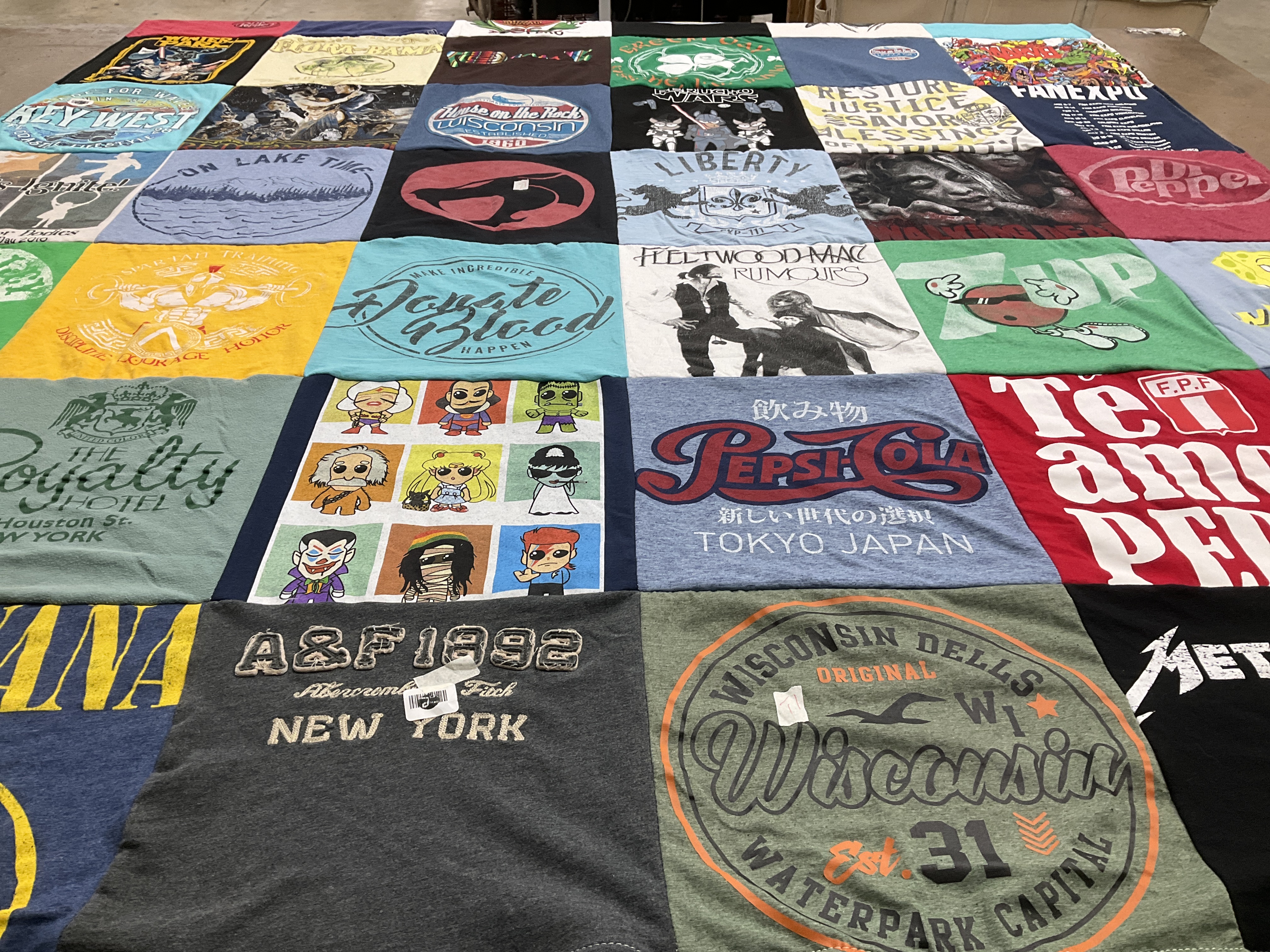 T-shirt quilt from abercrombie and fitch college by Bradley from FL
