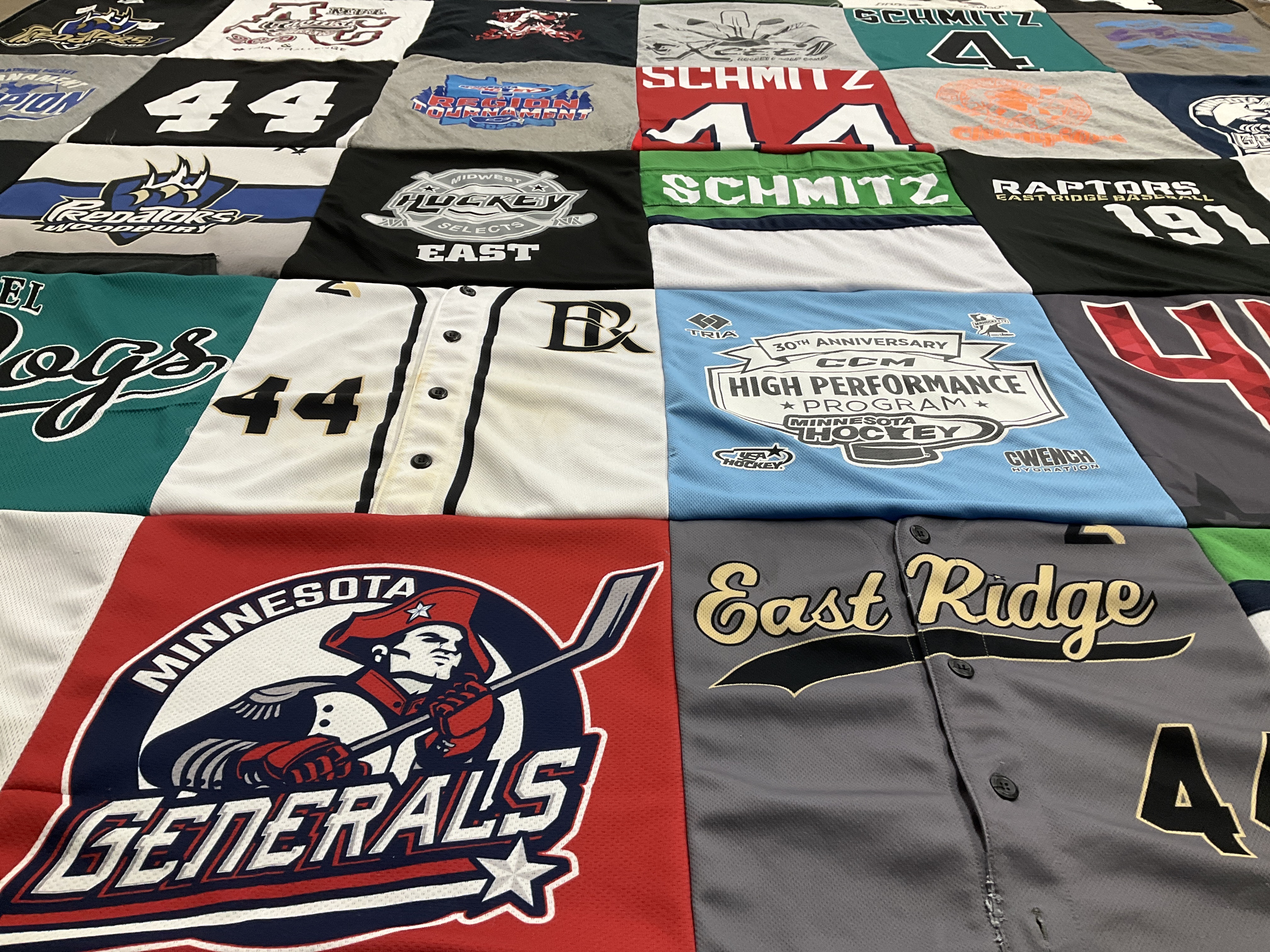 T-shirt quilt featuring minnesota generals, east ridge high school by Colleen from MN