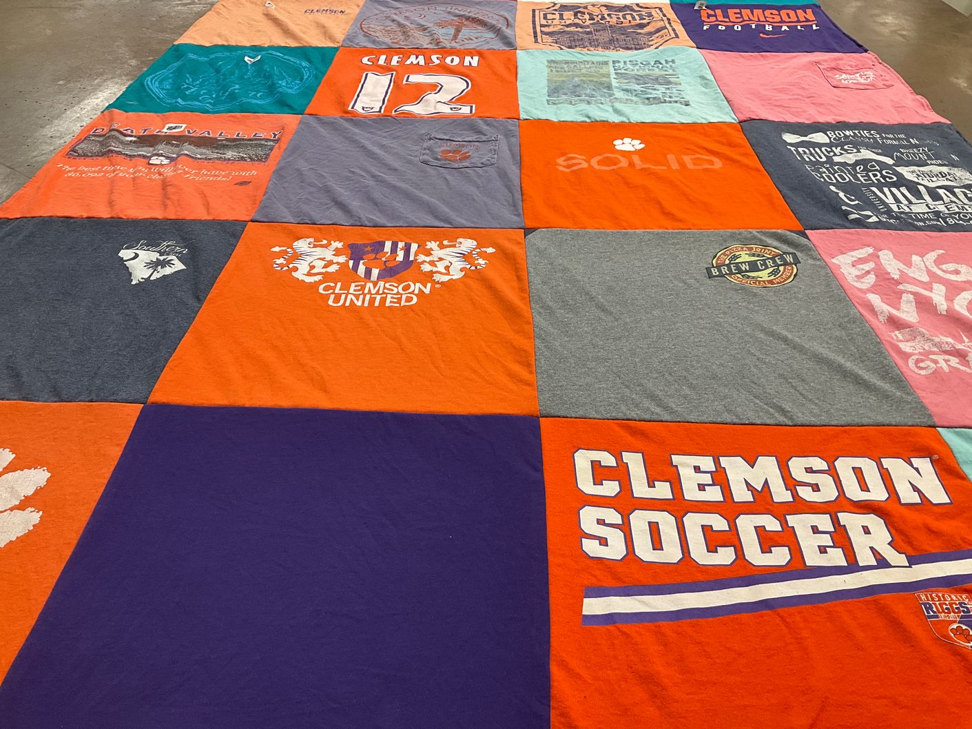 T-shirt quilt featuring clemson soccer by Megan from GA