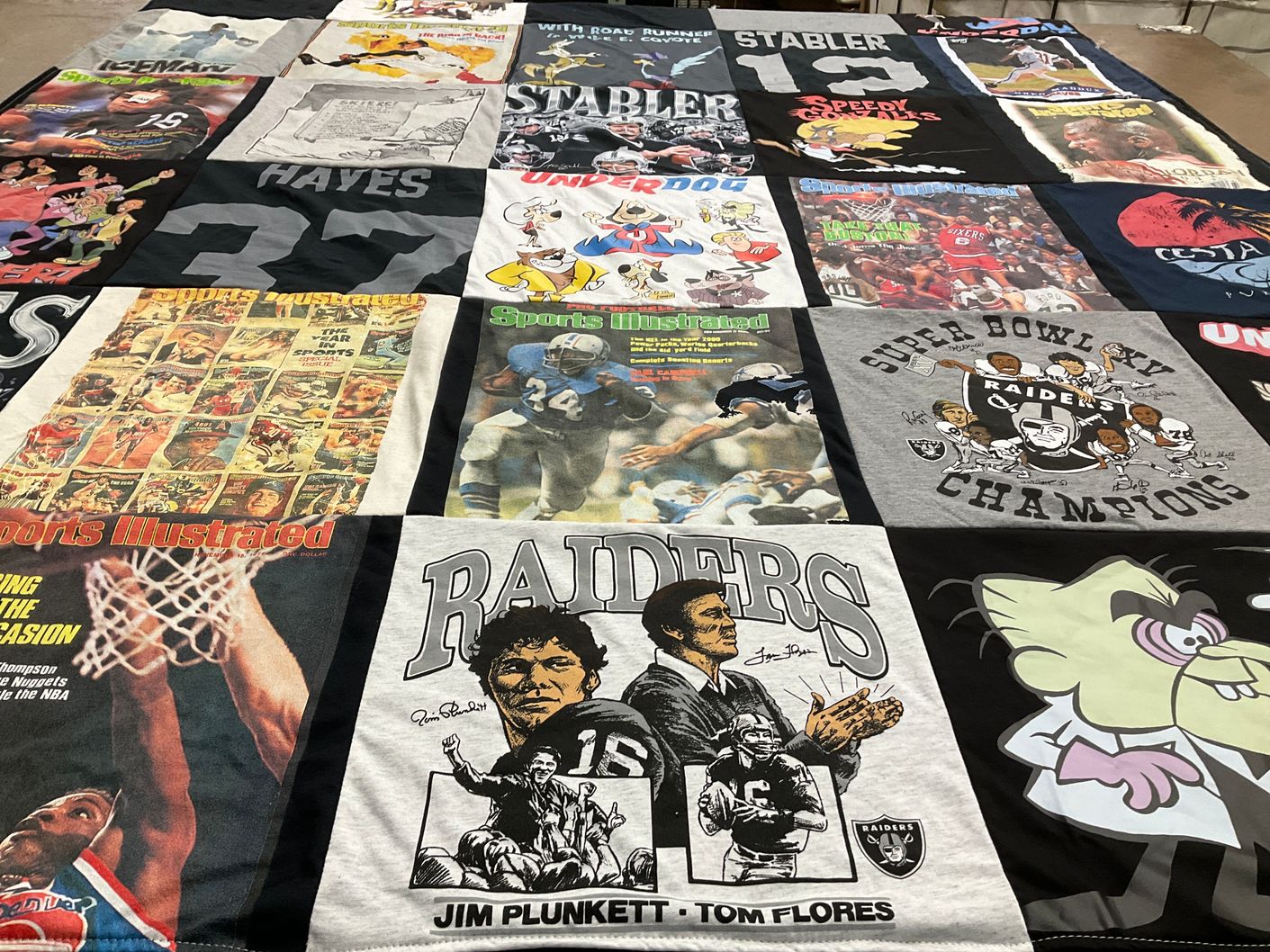T-shirt quilt featuring raiders by John from ID