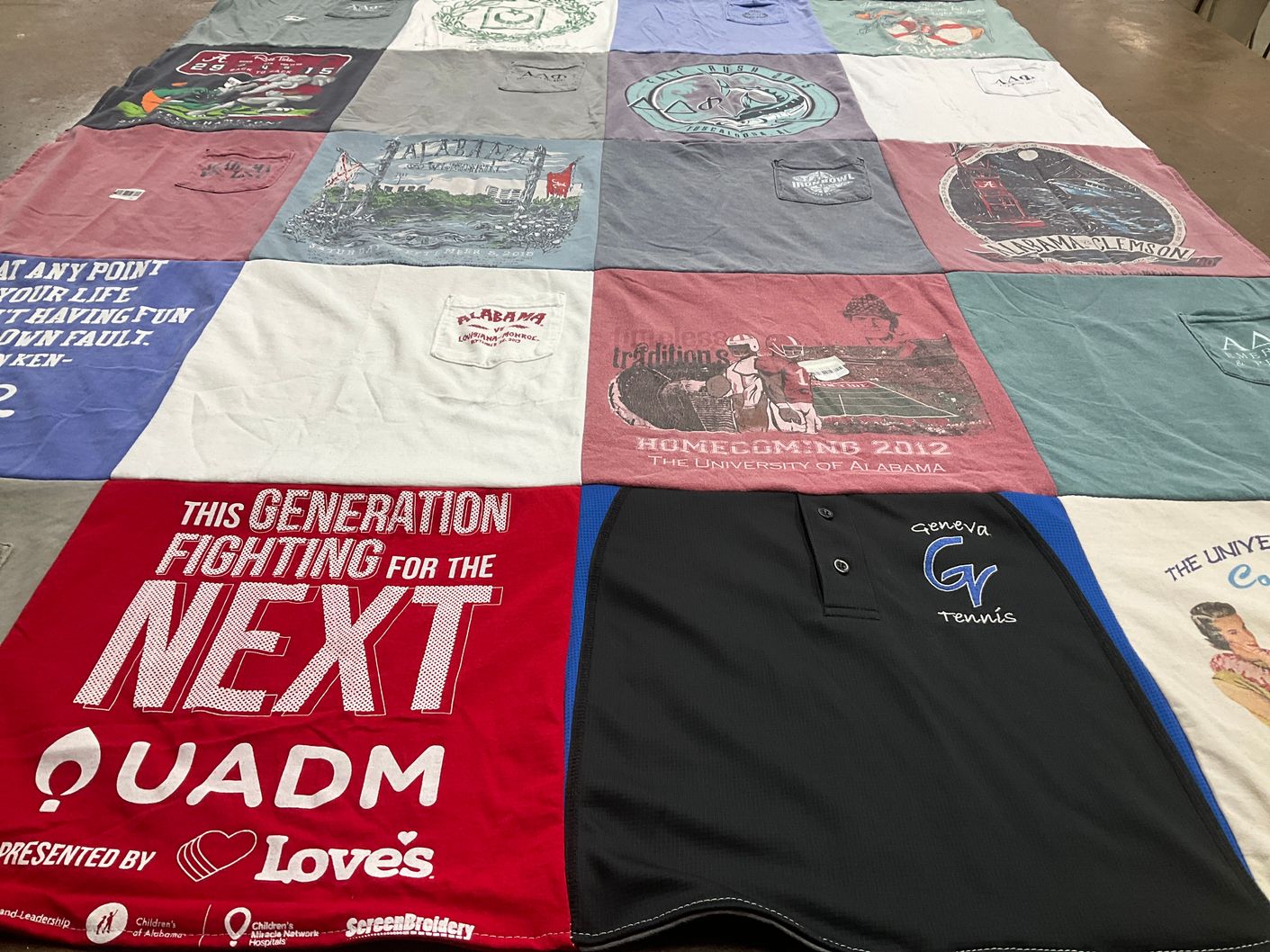 T-shirt quilt featuring geneva tennis by Brooke from IL