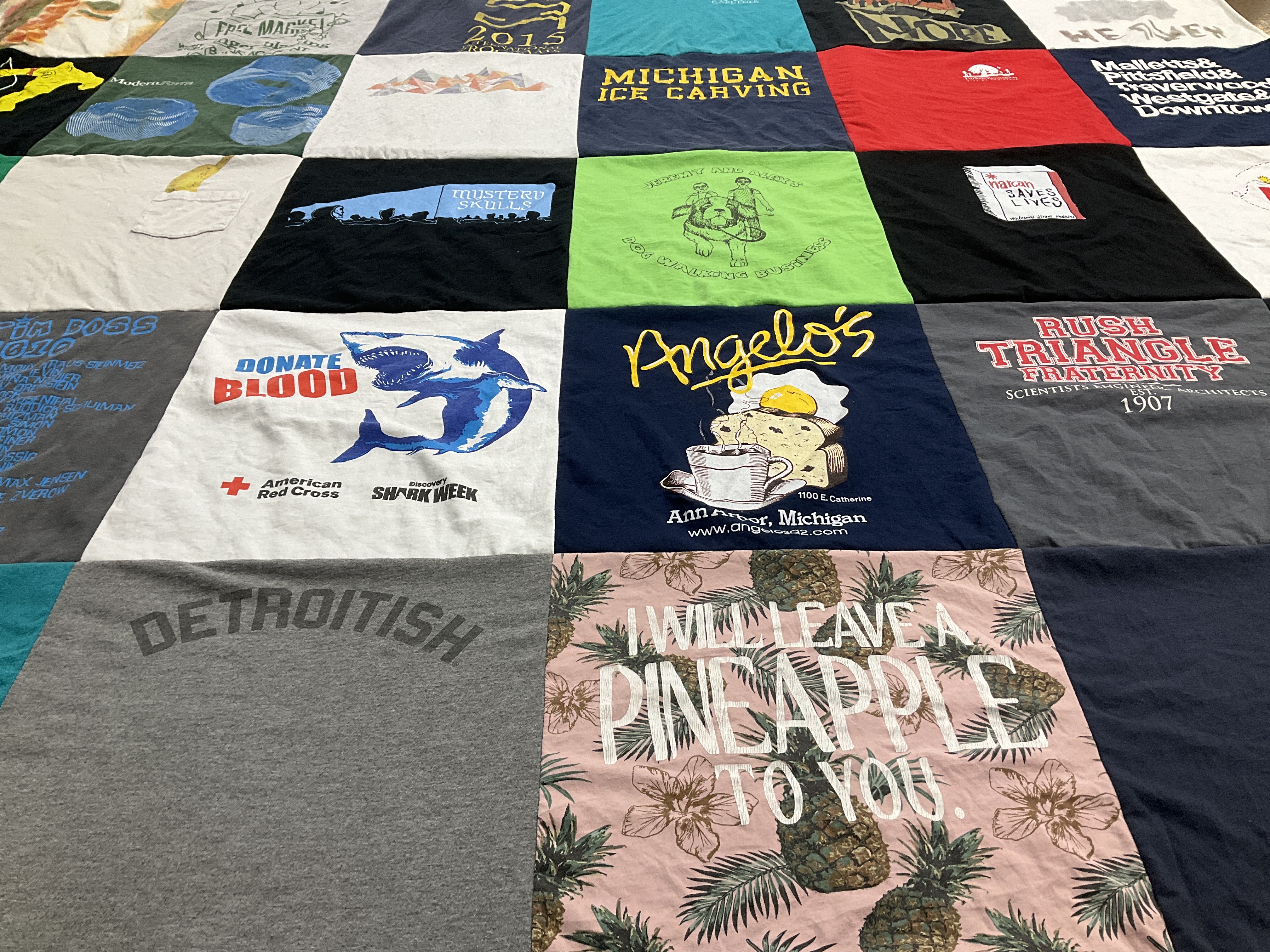 T-shirt quilt from university of michigan by Samuel from MI