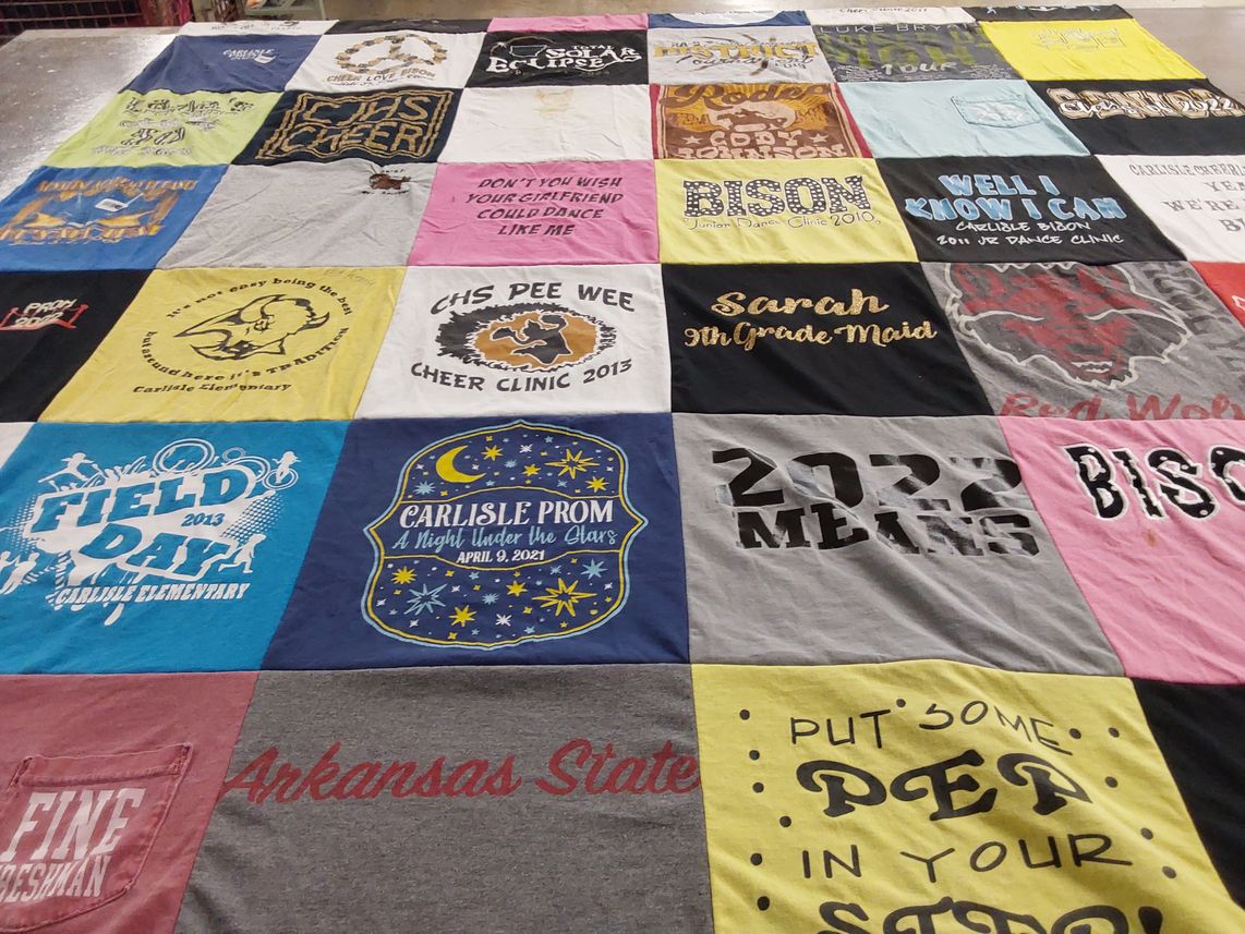 T-shirt quilt from arkansas state university by Ann from AR