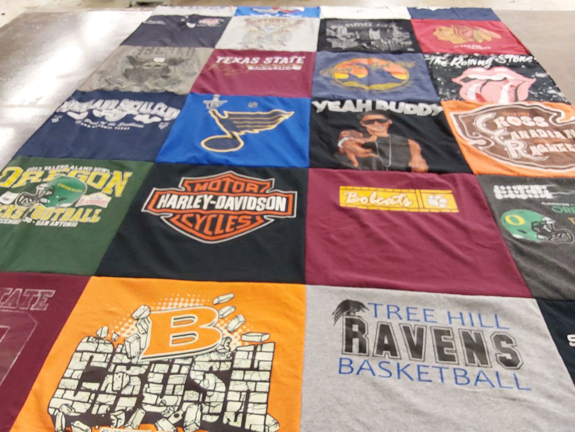 T-shirt quilt featuring tree hill ravens basketball, bobcats football by Oscar from TX