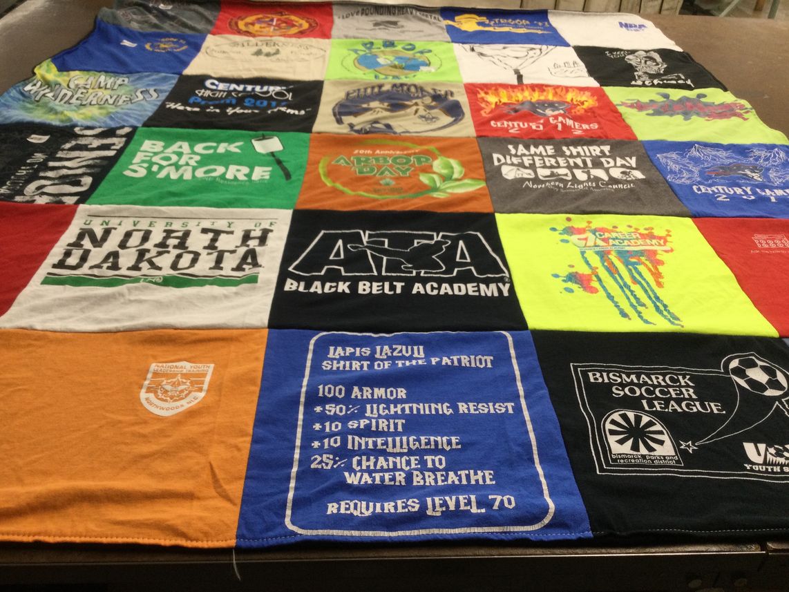 T-shirt quilt featuring bismarck soccer league by Nancy from ND