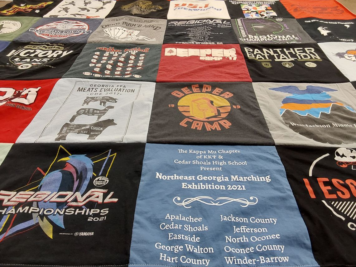 T-shirt quilt featuring jackson county high school, apalachicola high school by Nathan from GA