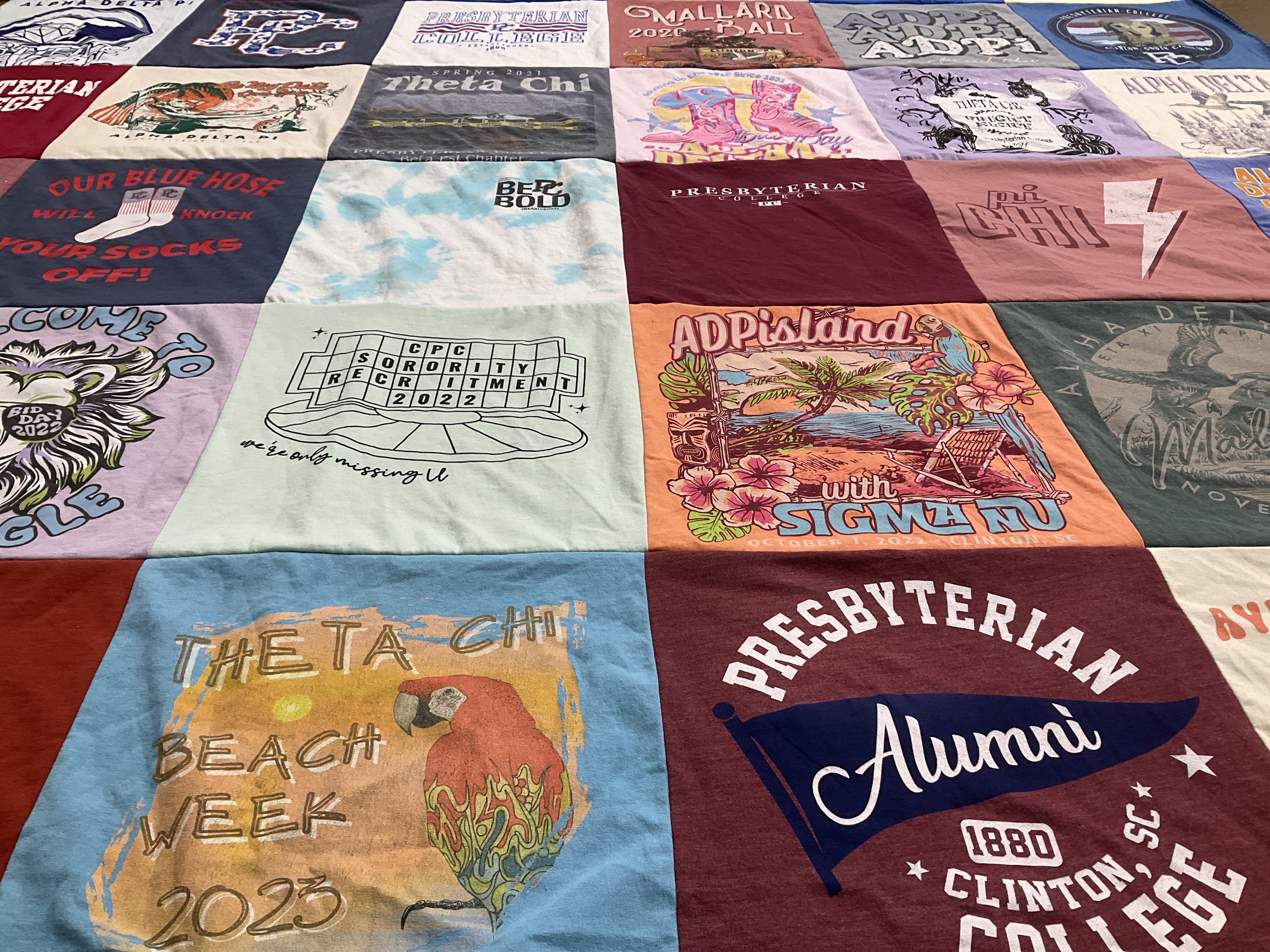 T-shirt quilt from presbyterian college by Tracey from FL