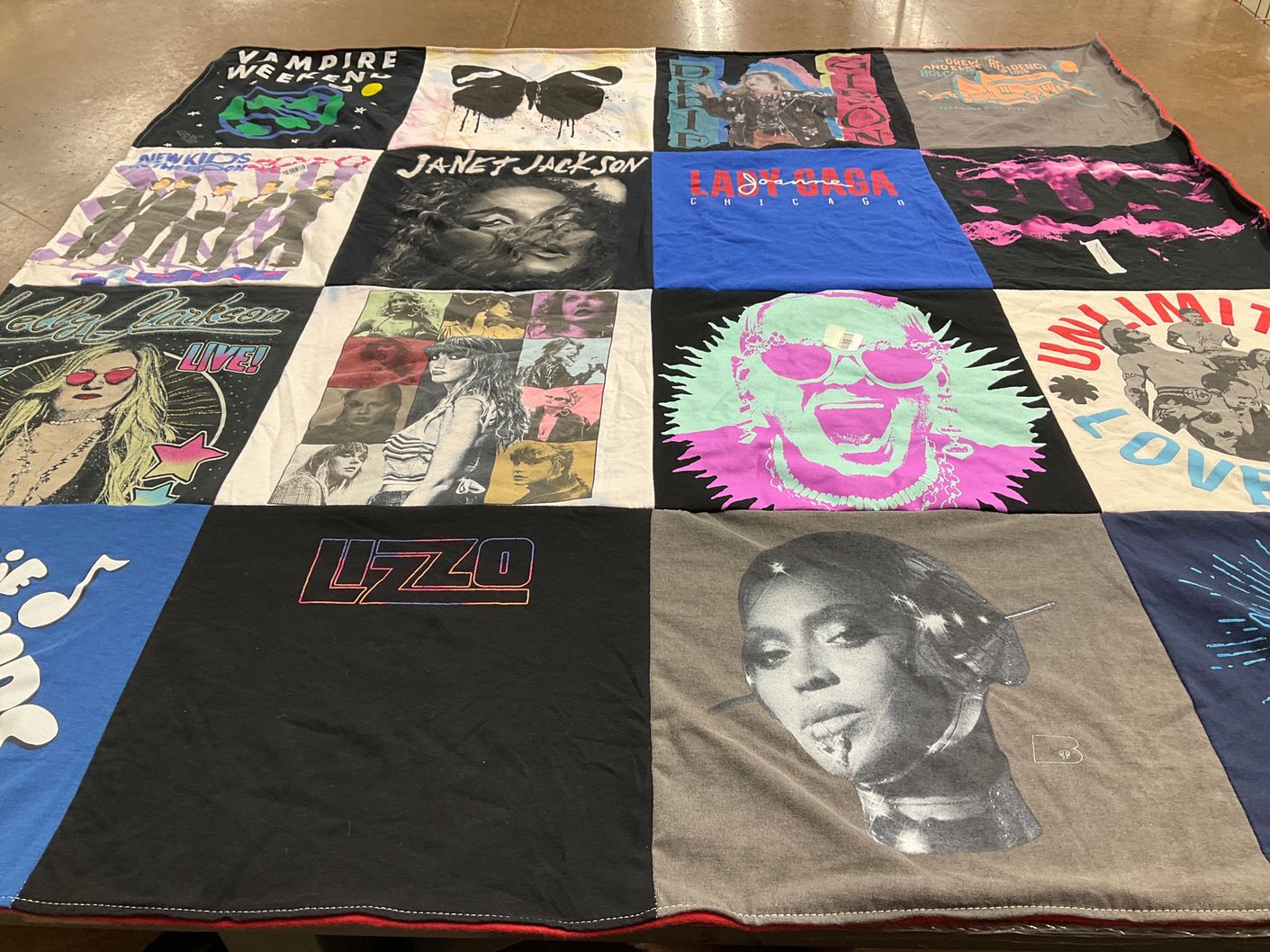 T-shirt quilt with music, concerts themes by Meagan from IL