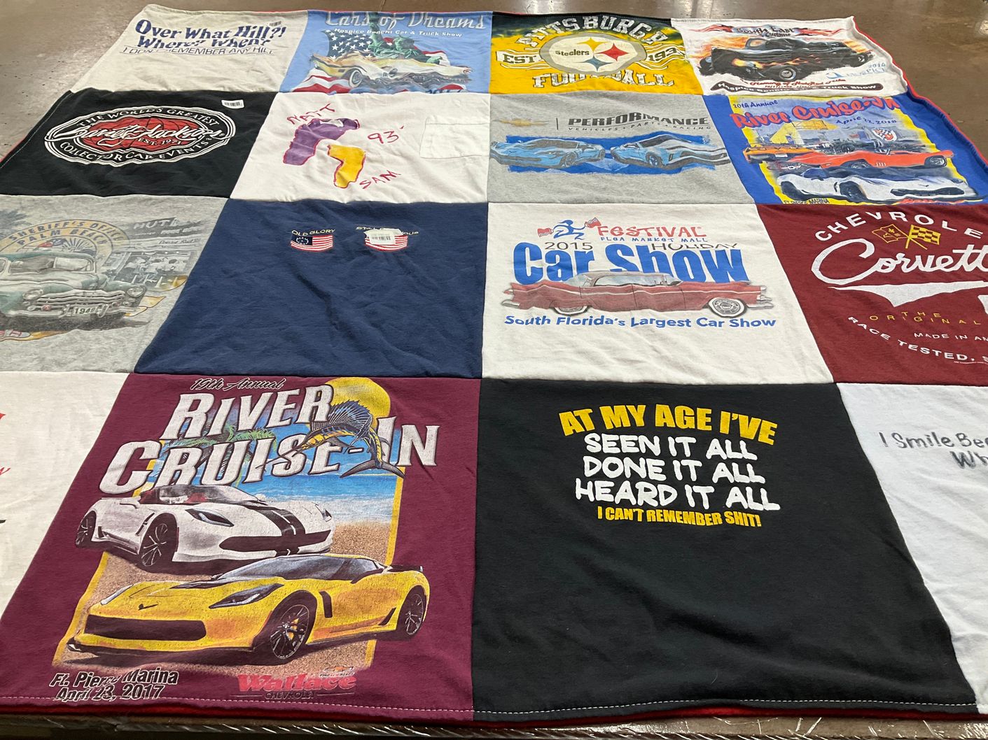 T-shirt quilt featuring pittsburgh steelers football by Sonja from PA