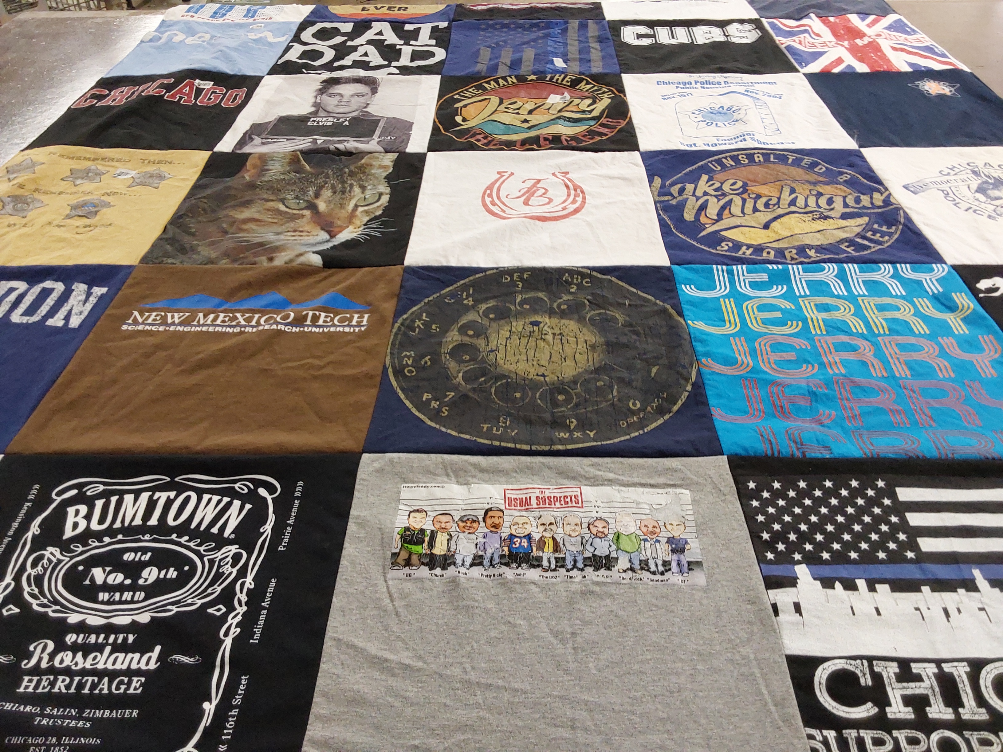 T-shirt quilt featuring chicago cubs by Virginia from MI