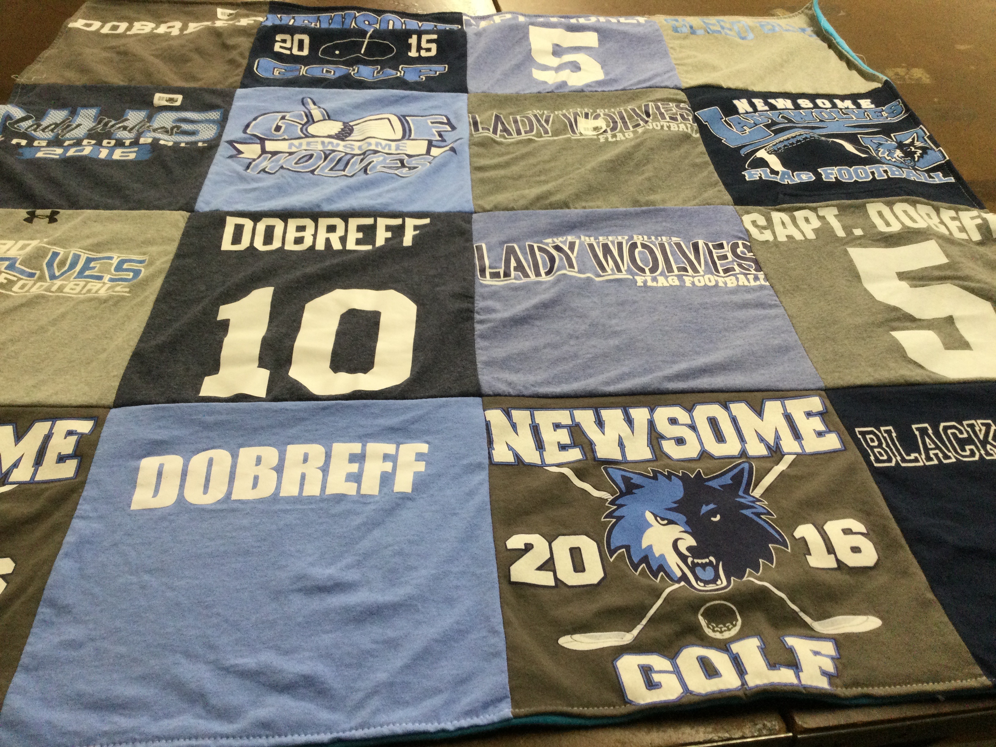 T-shirt quilt featuring newsome high school football, newsome high school golf by Wendy from FL