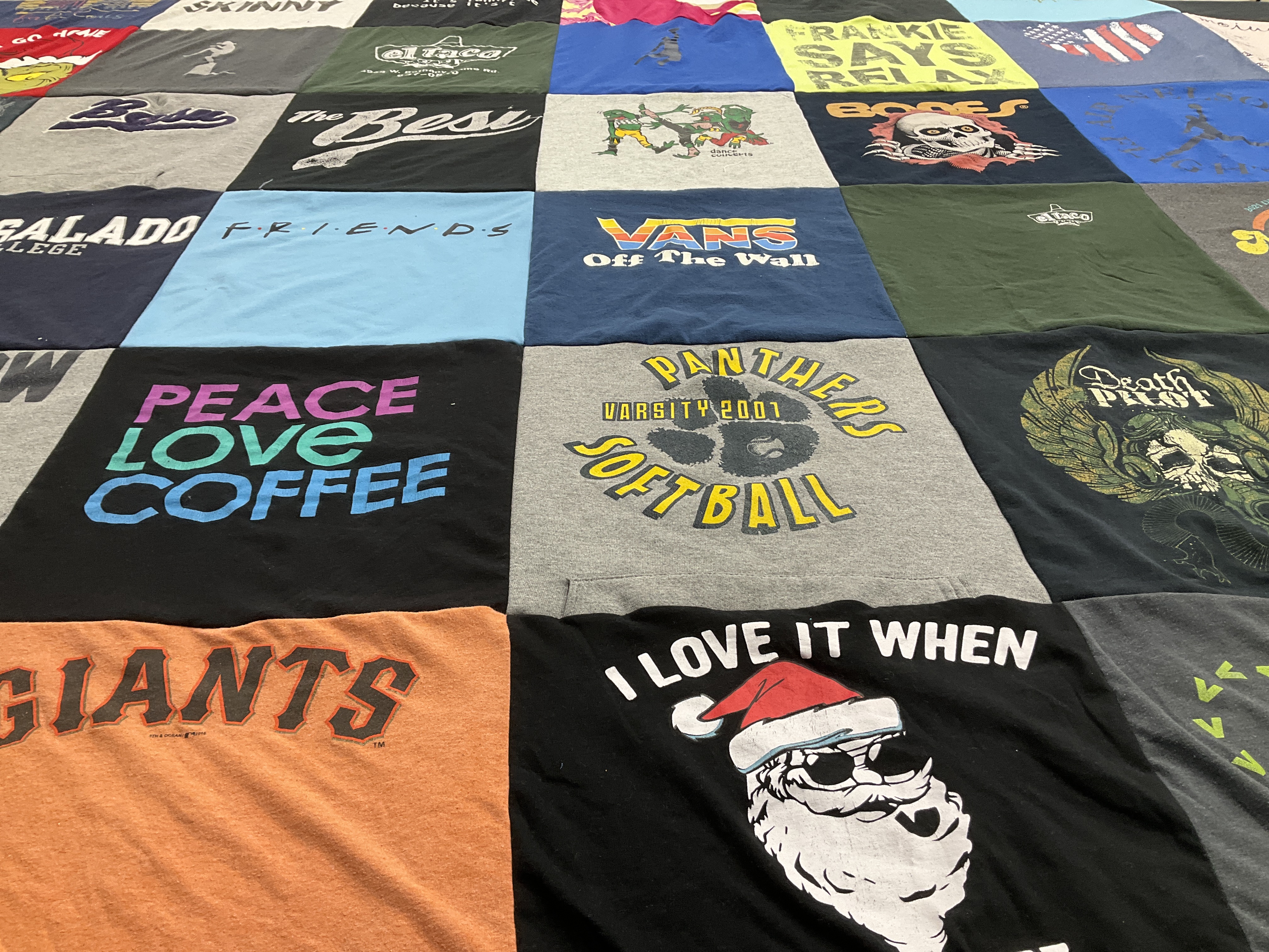 T-shirt quilt featuring panthers varsity softball by Jolene from AZ