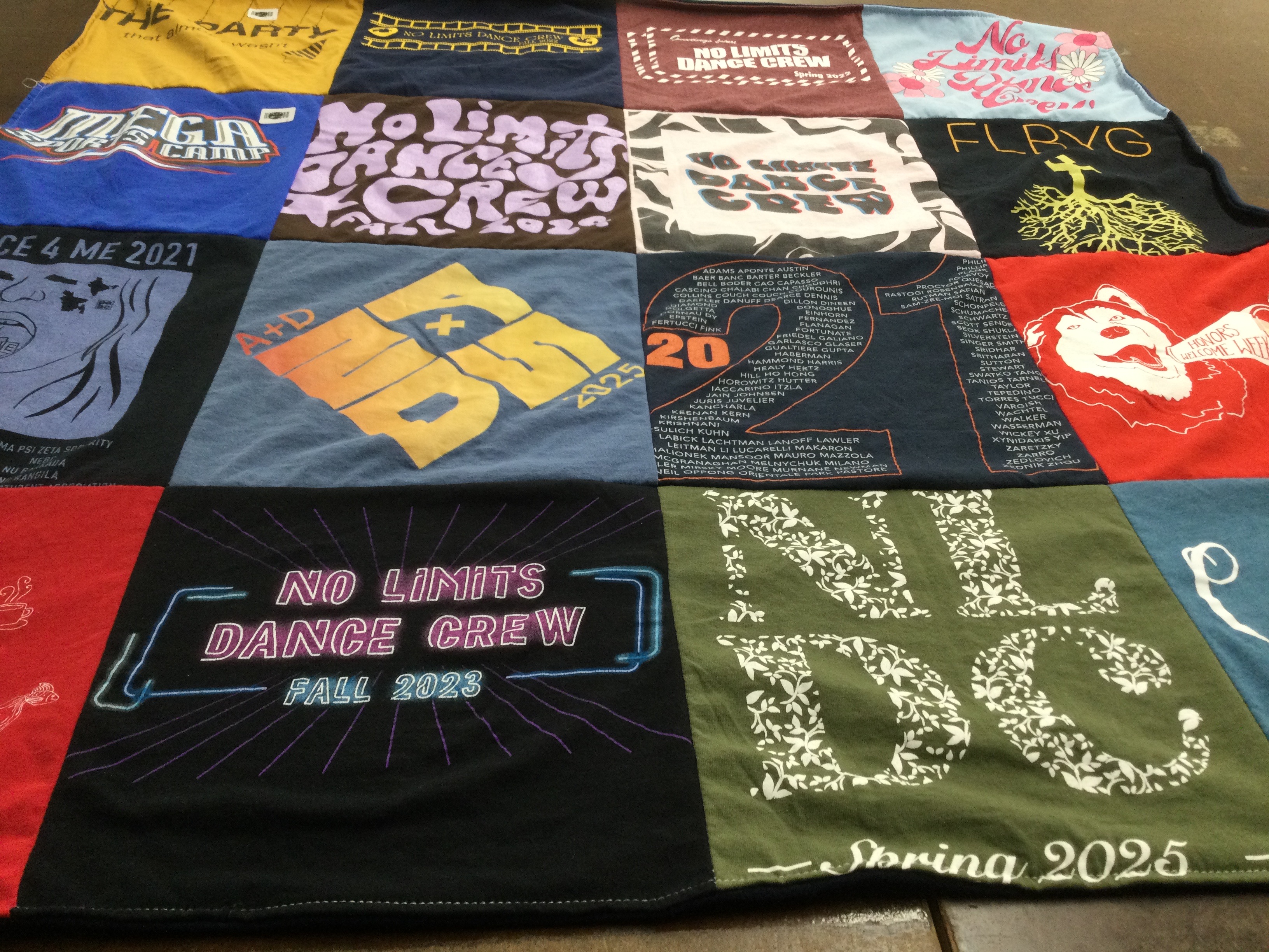 T-shirt quilt with dance themes by Mathena from NJ