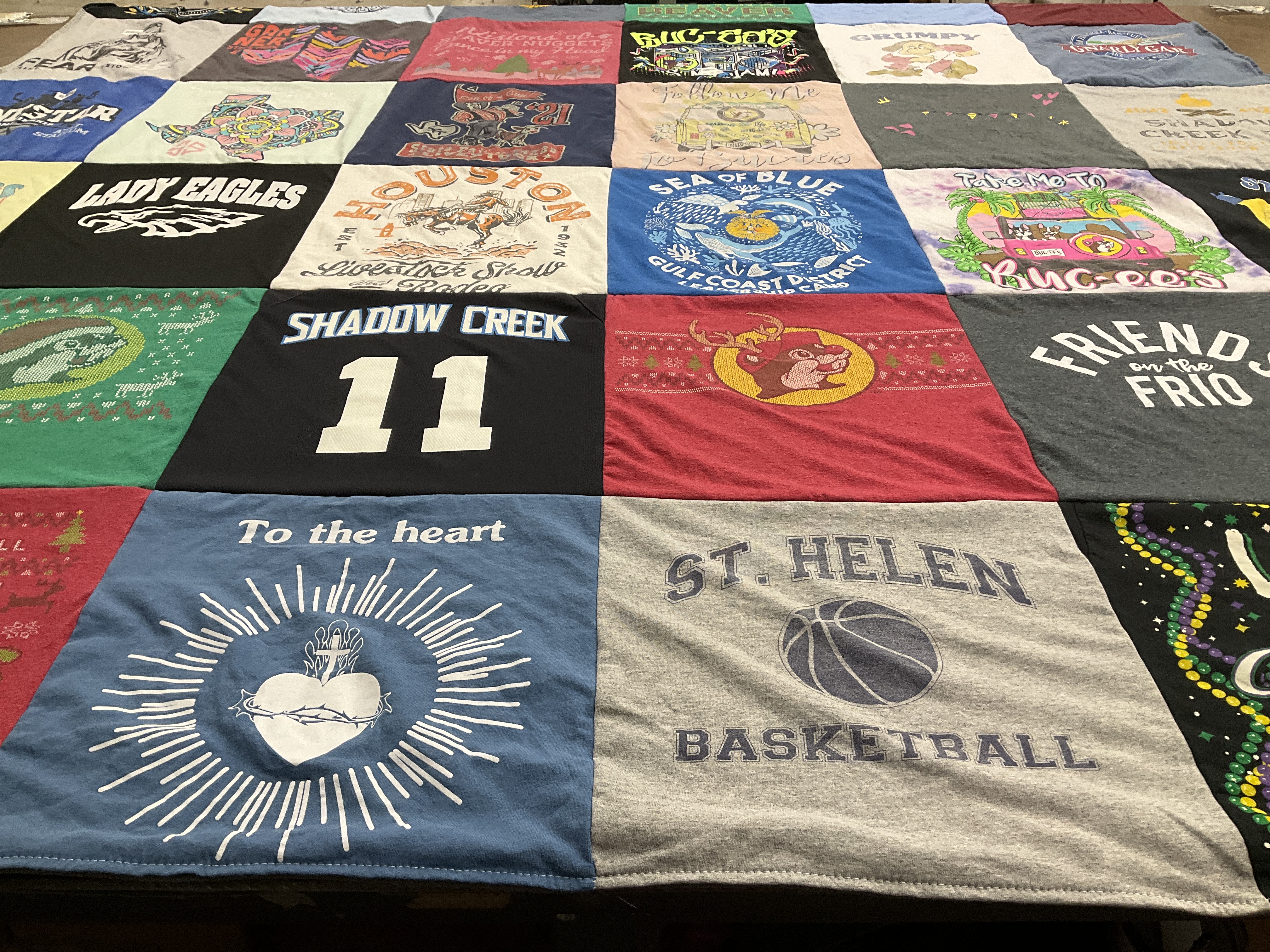 T-shirt quilt featuring shadow creek high school football team, st helen basketball team by Ashley from TX