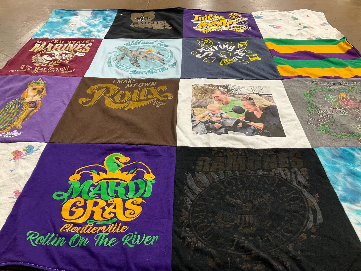 T-shirt quilt from louisiana state university by Paige from LA