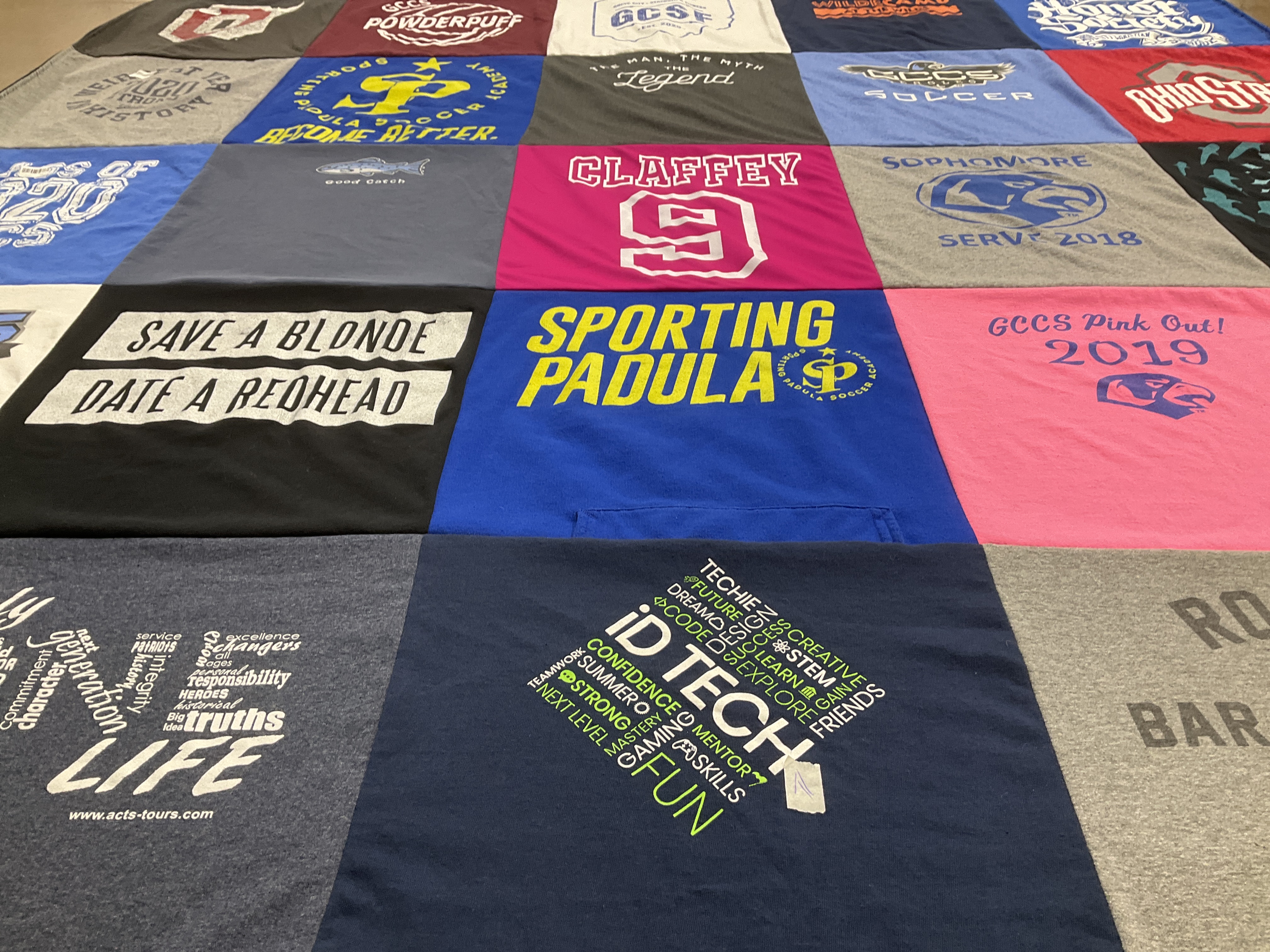T-shirt quilt featuring gccs soccer by Elizabeth from OH