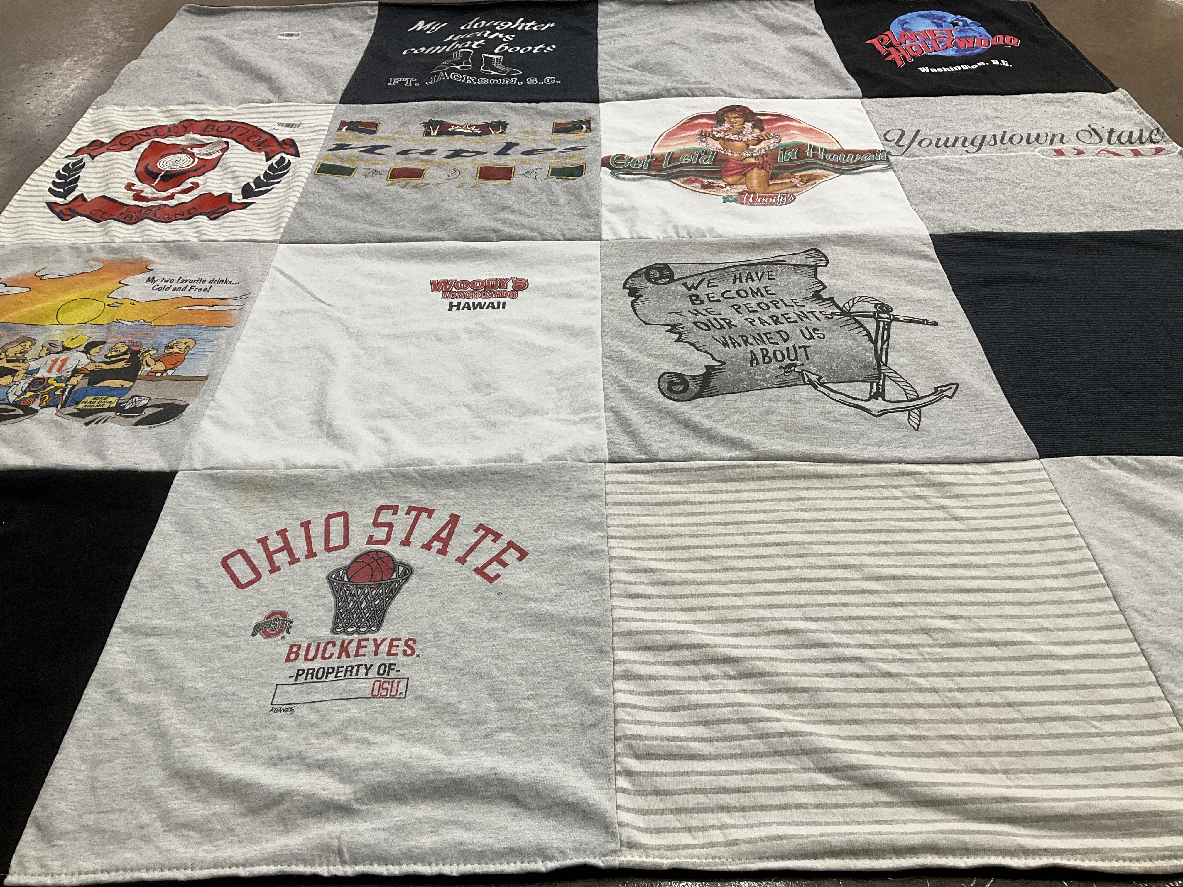 T-shirt quilt featuring ohio state buckeyes by Jennifer from NC