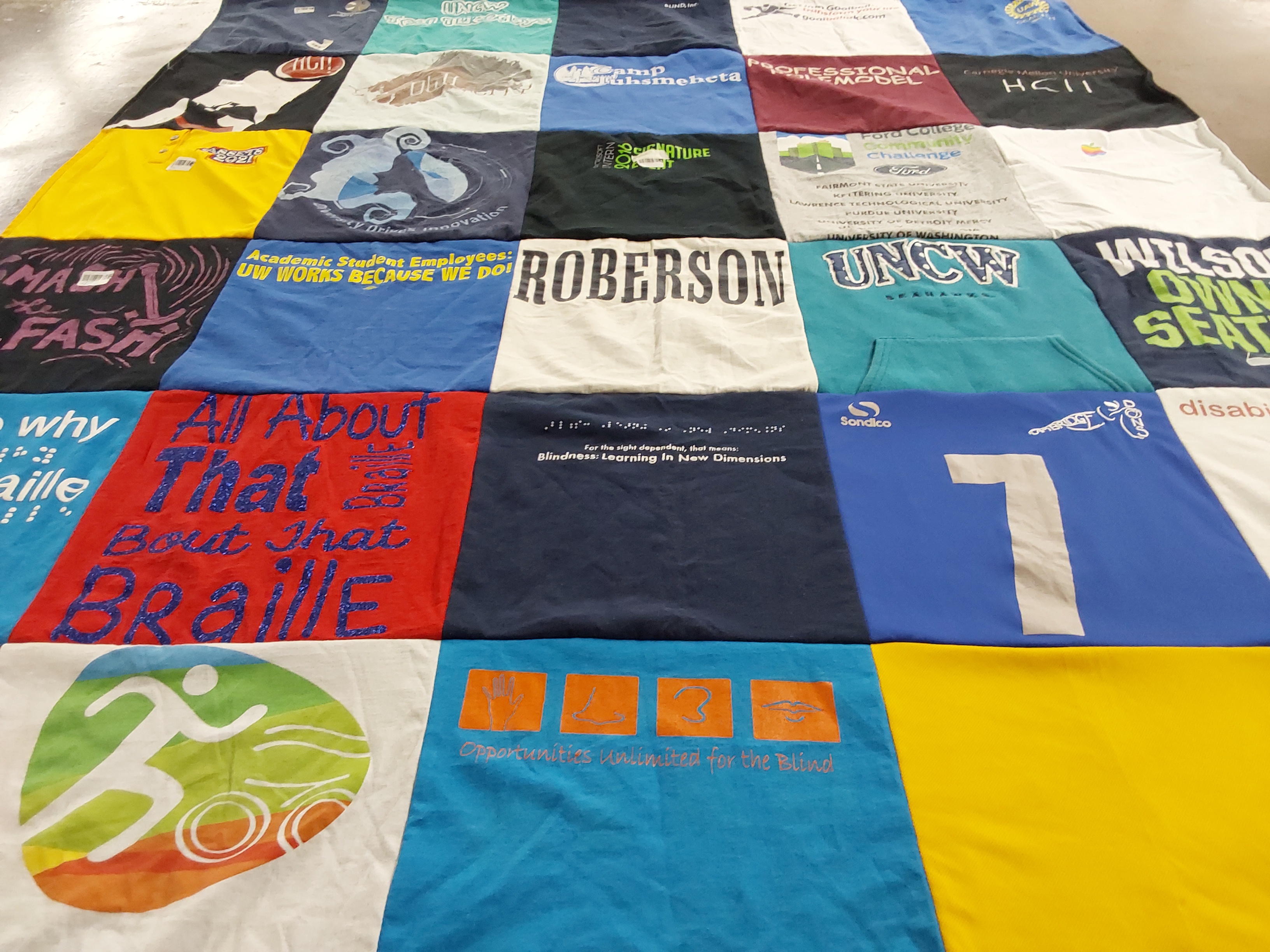 T-shirt quilt from uncw university by Sue from NC