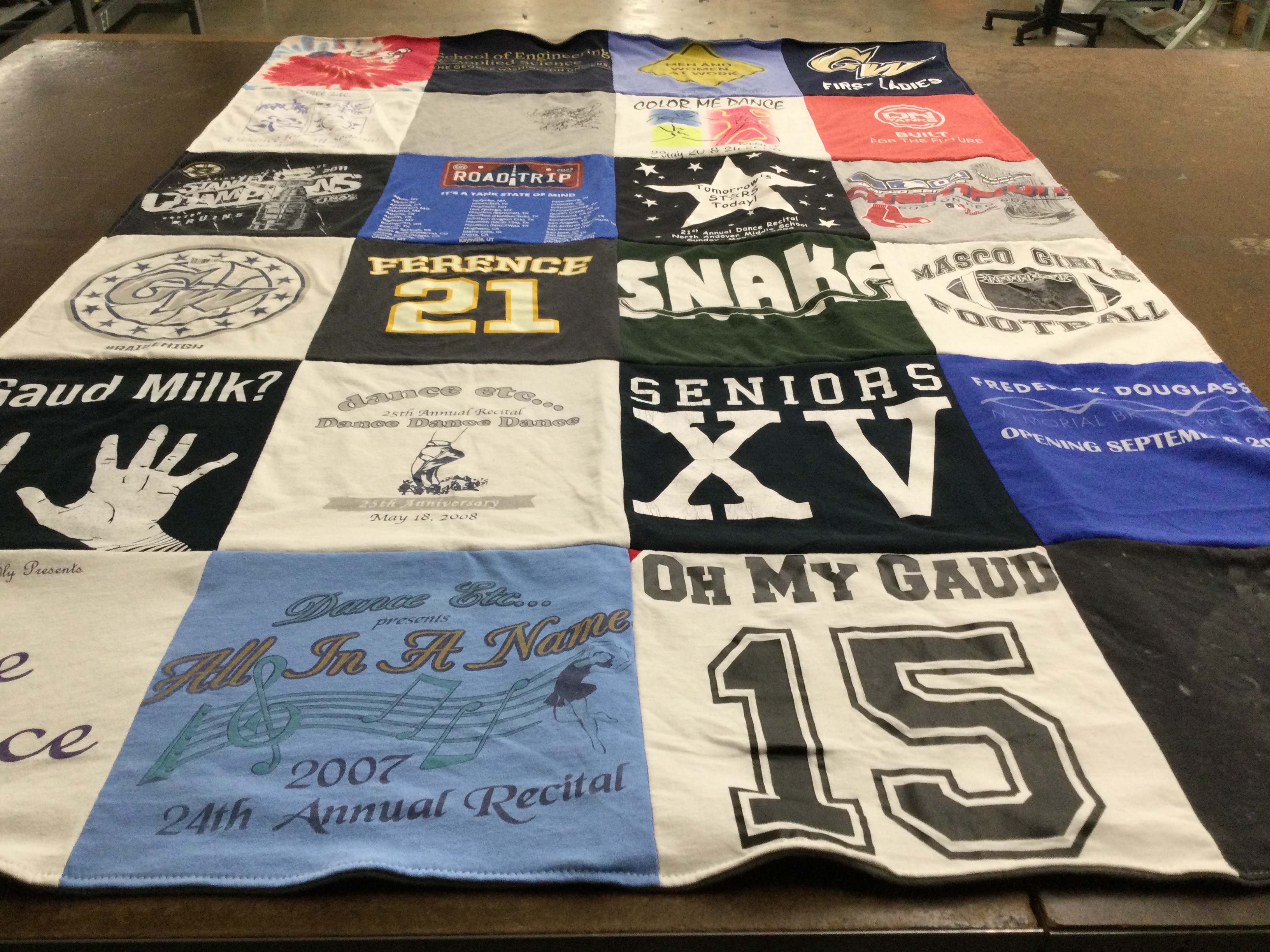 T-shirt quilt featuring masco girls football by Hannah from MA