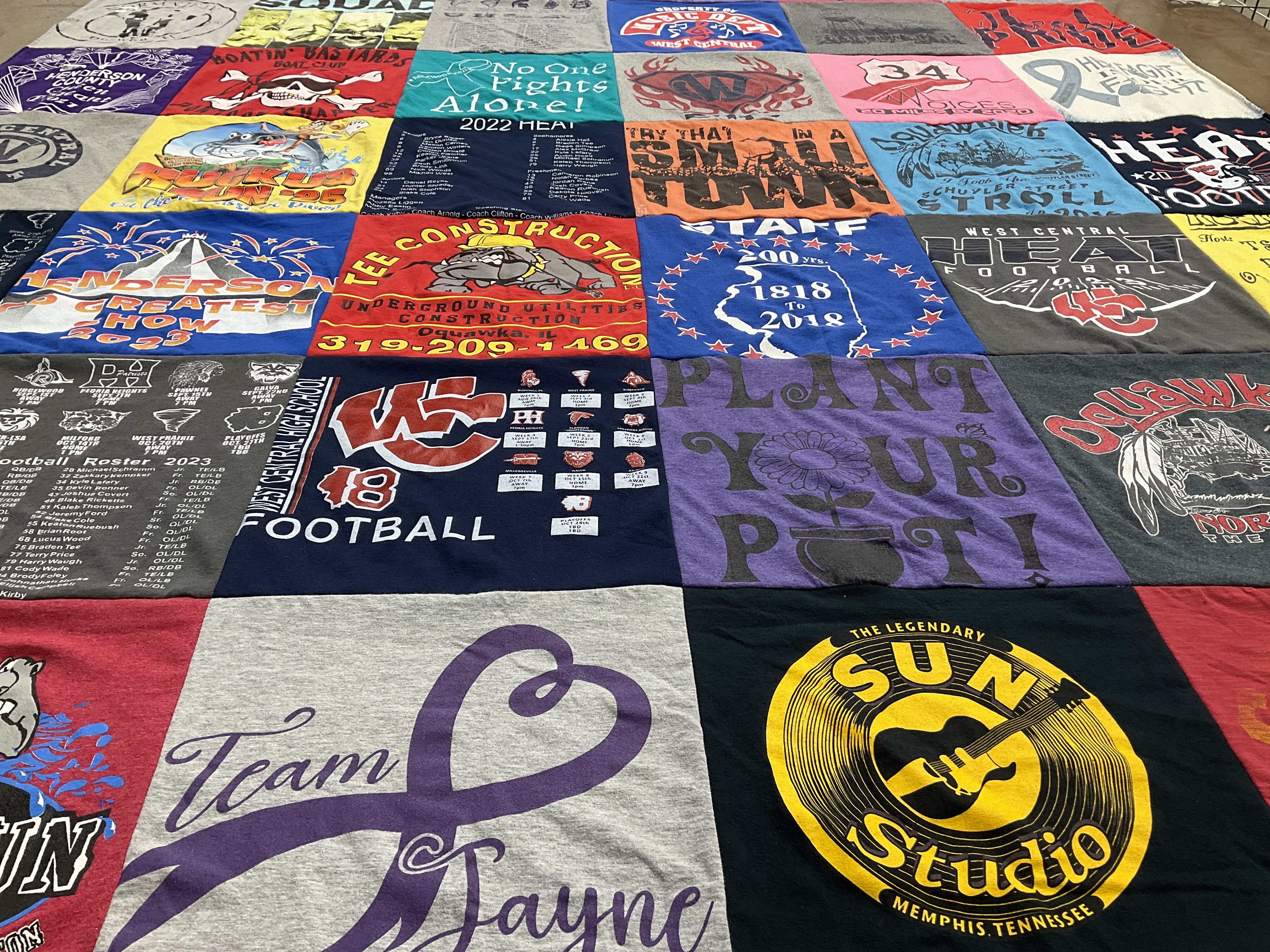 T-shirt quilt featuring west central heat football by Brenda from IL