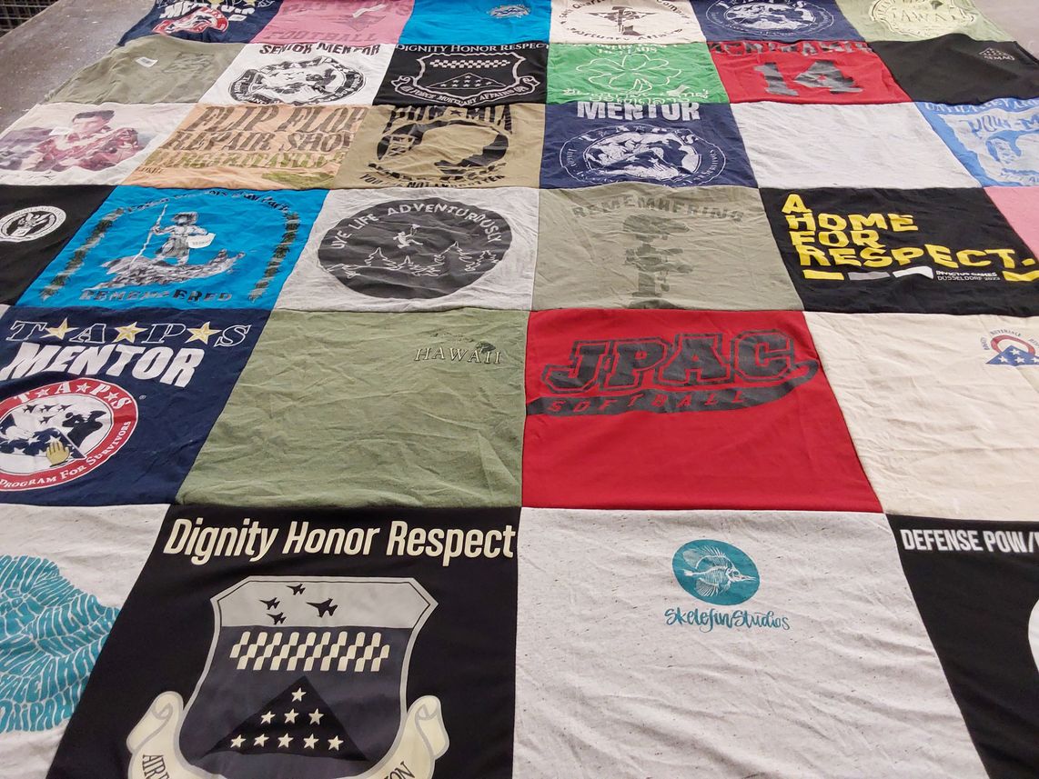 T-shirt quilt featuring jpac softball by Nicole from HI