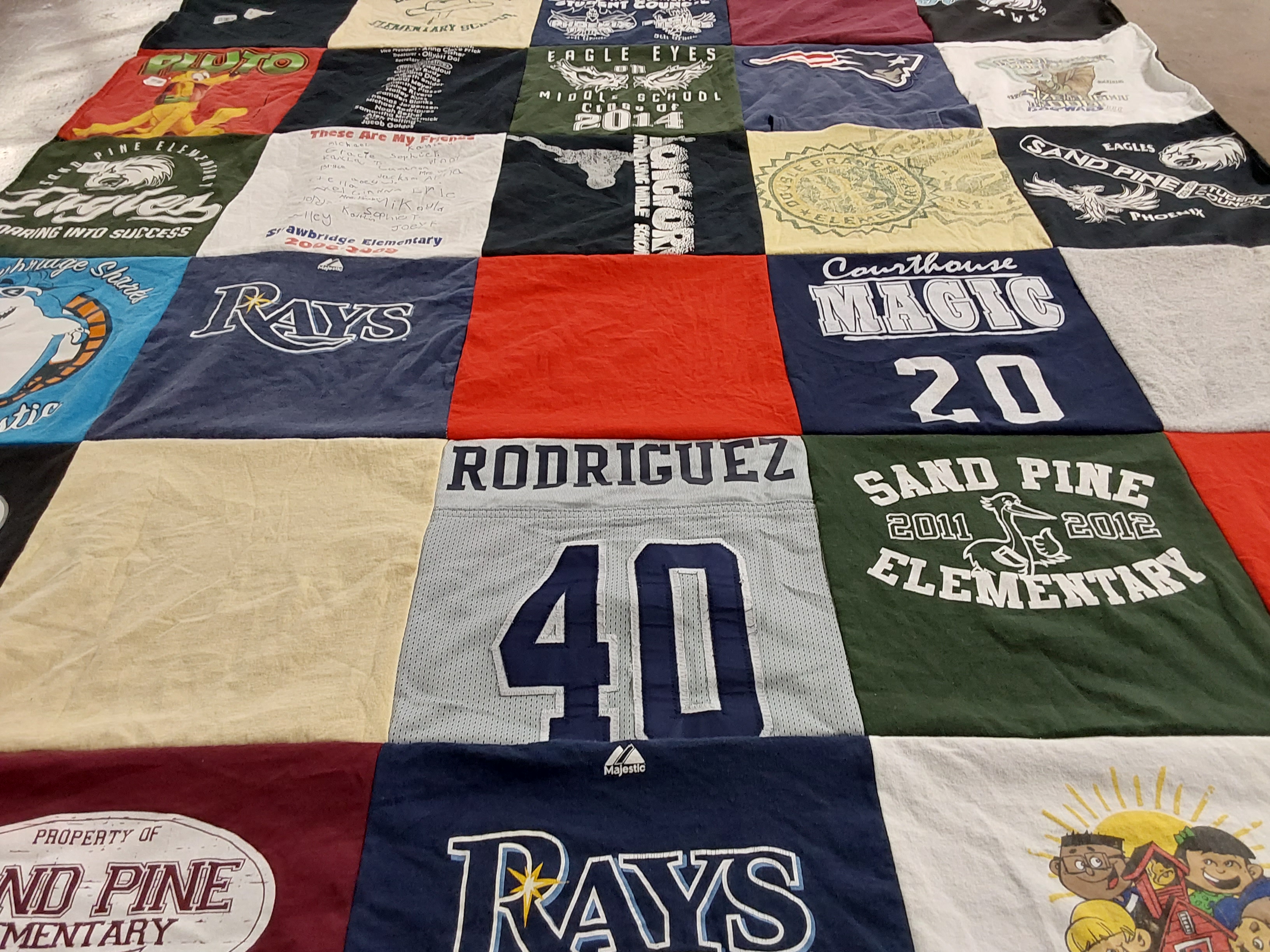 T-shirt quilt featuring tampa bay rays by Kristen from VA